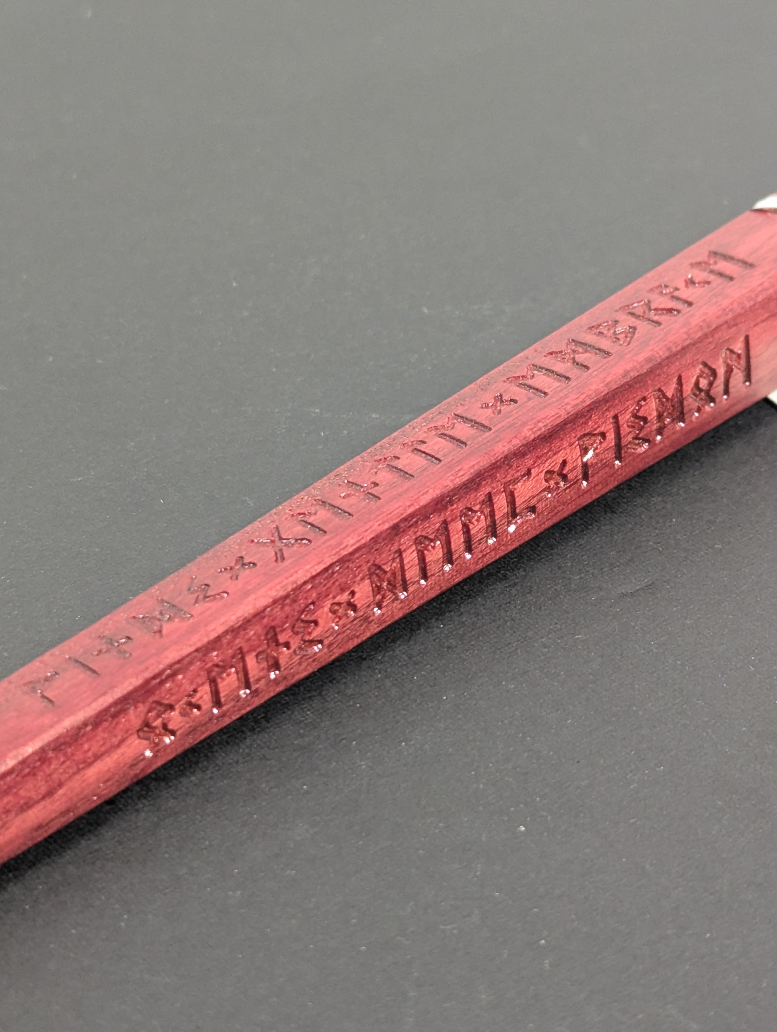Runic Elemental Purpleheart Handcrafted Decorative Wand