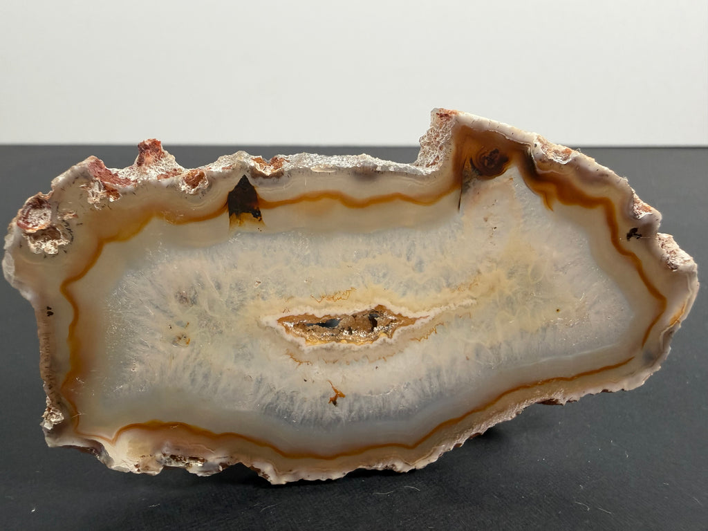 Natural Agate Slice with Druzy Pocket