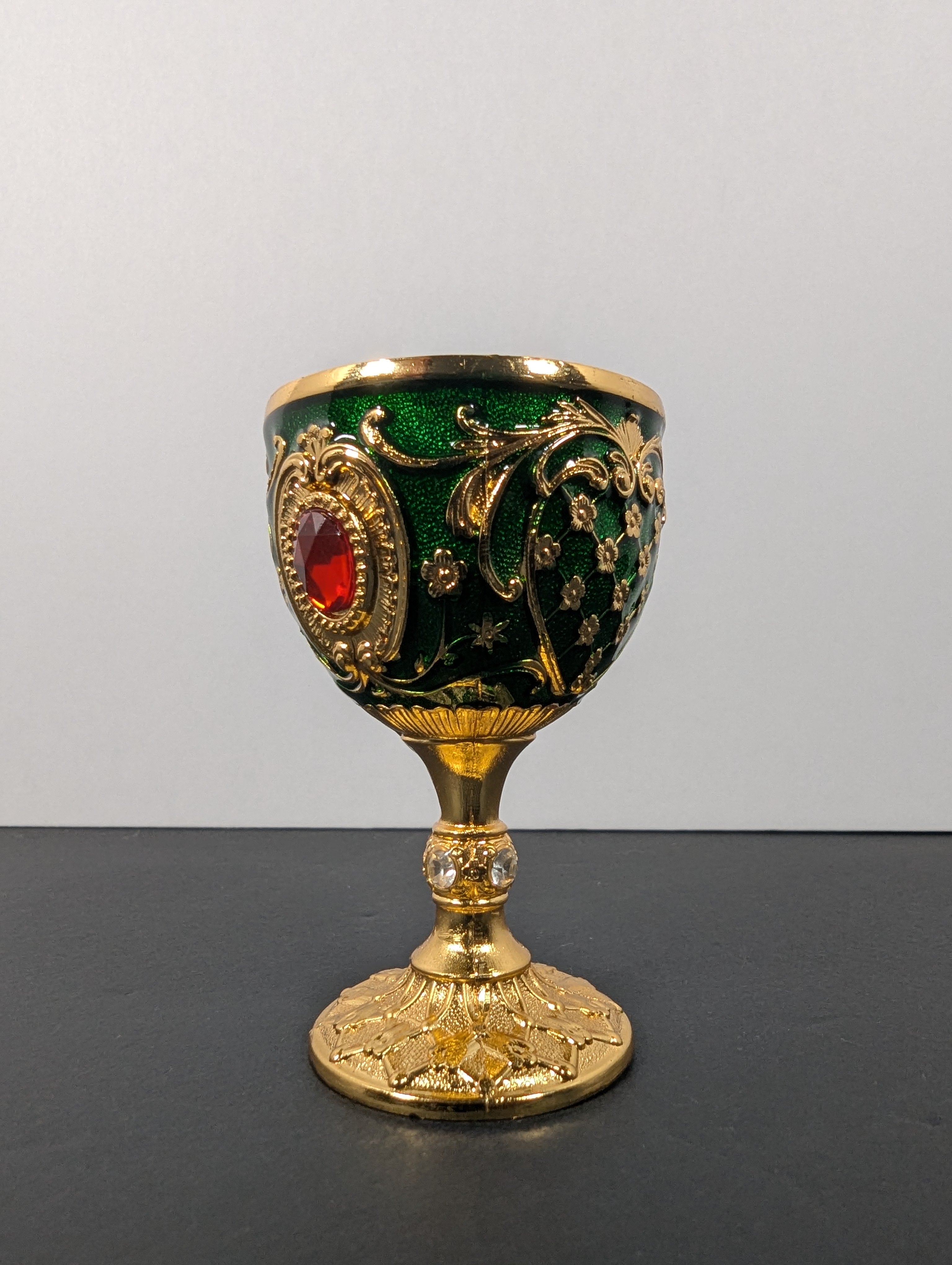 Vintage Embossed Mini Metal Goblet