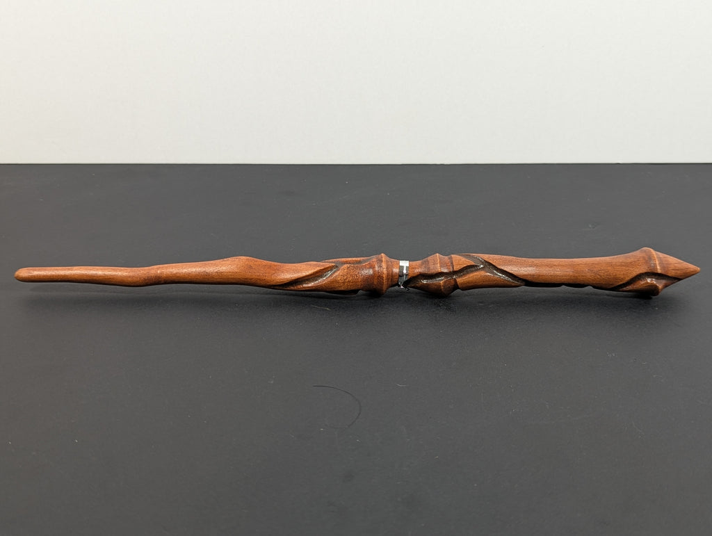 Corrupted Cherrywood Handcrafted Wand — 13”