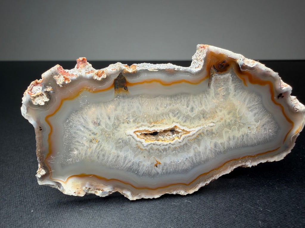 Natural Agate Slice with Druzy Pocket