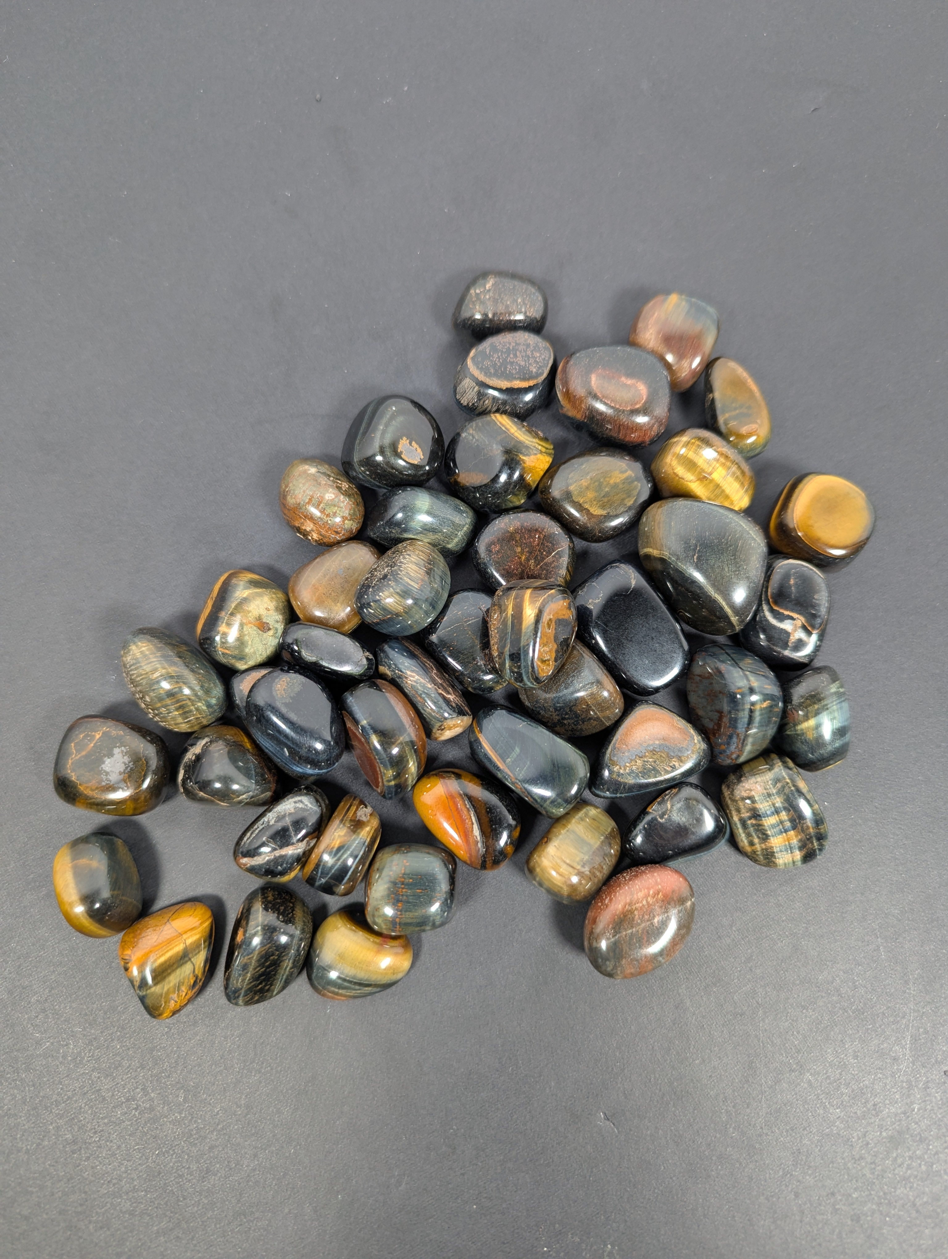 Blue and Gold Tiger Eye Tumbled Stone