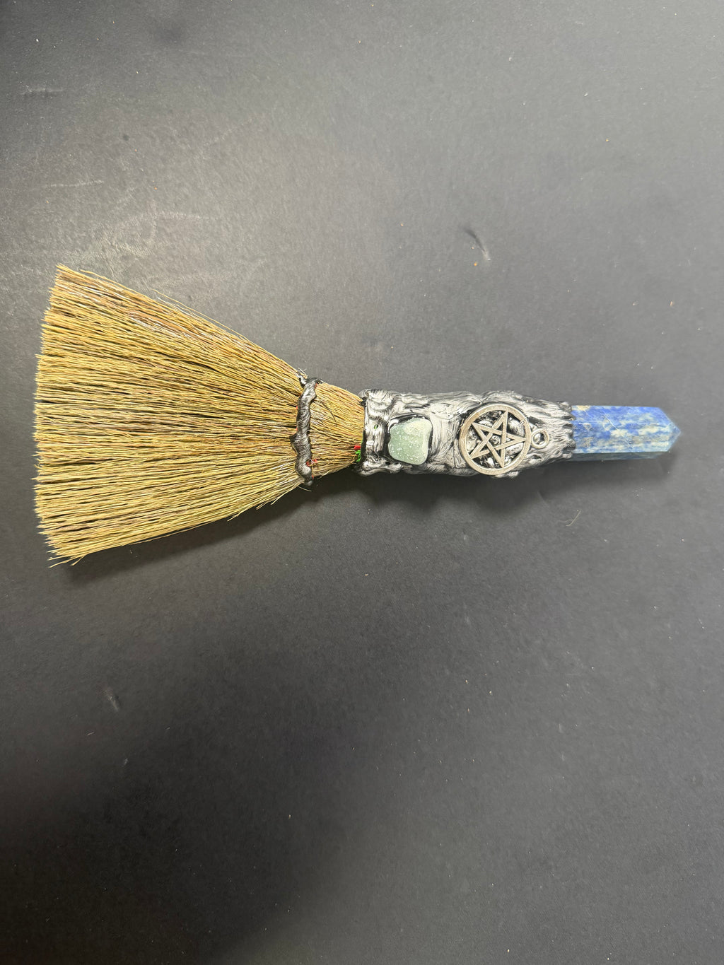 Lapis Lazuli Pentacle Altar Besom – Decorative Wiccan Broom