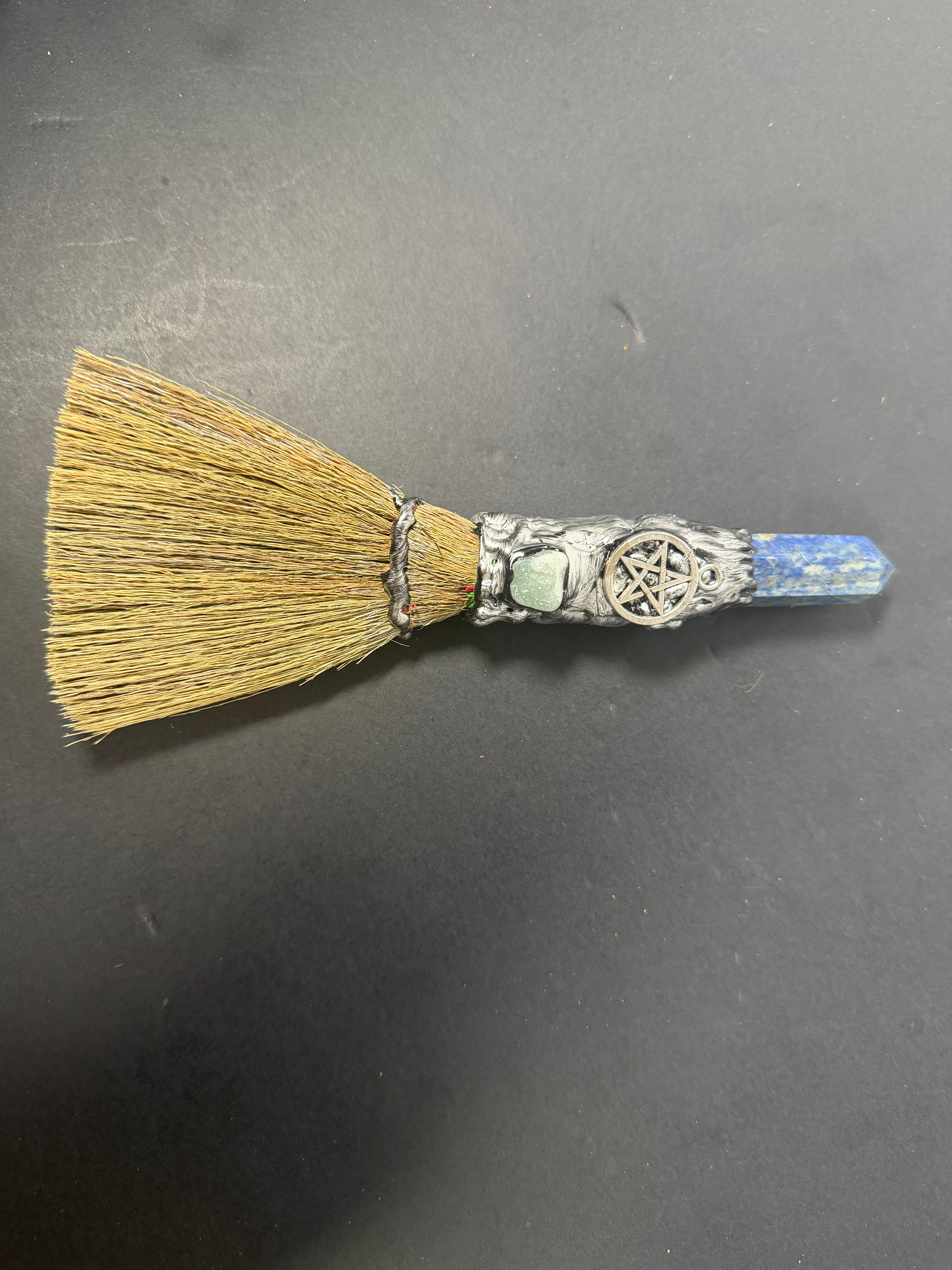 Lapis Lazuli Pentacle Altar Besom – Decorative Wiccan Broom