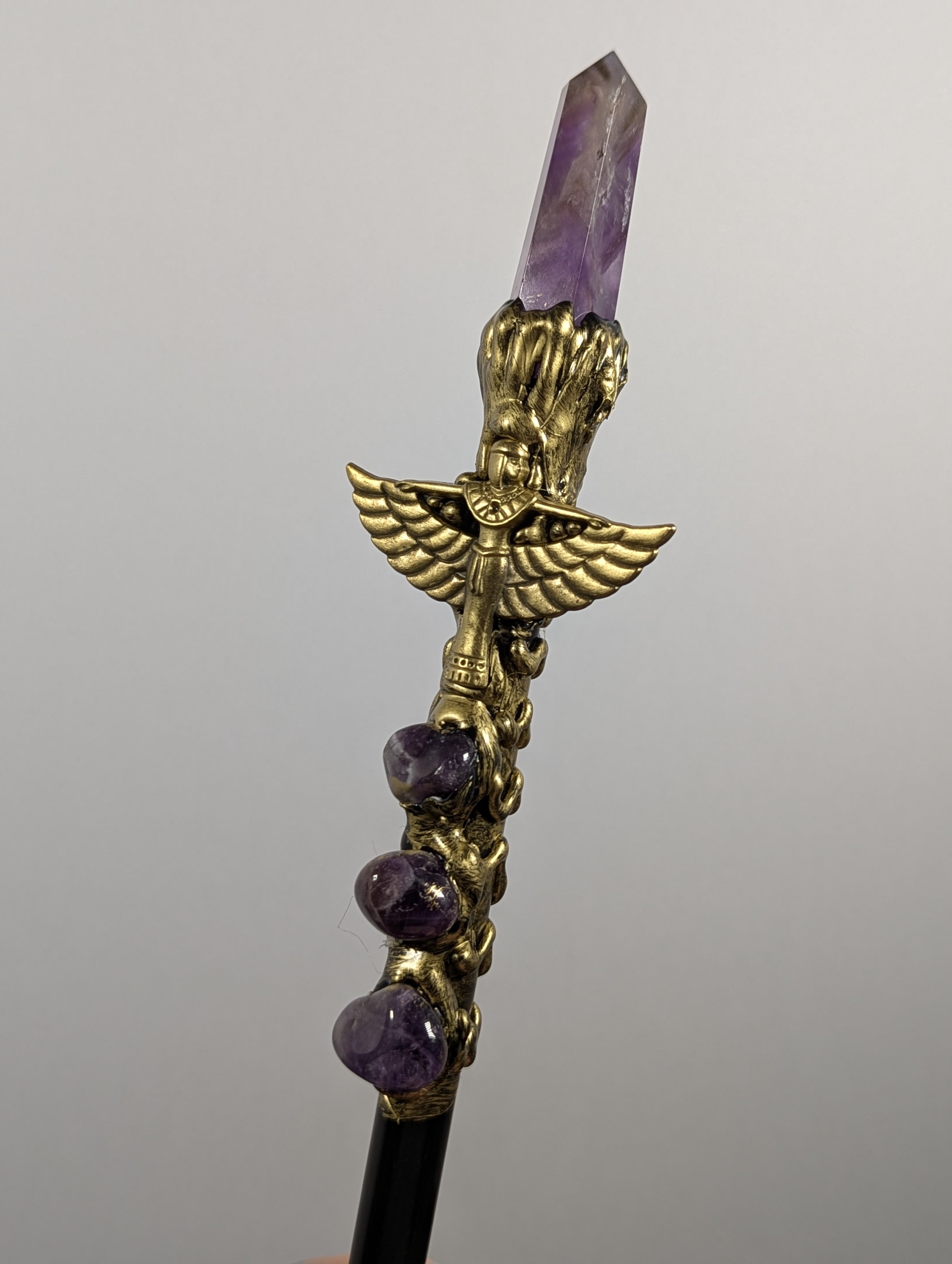 Premium Golden Isis Amethyst Decorative Wand
