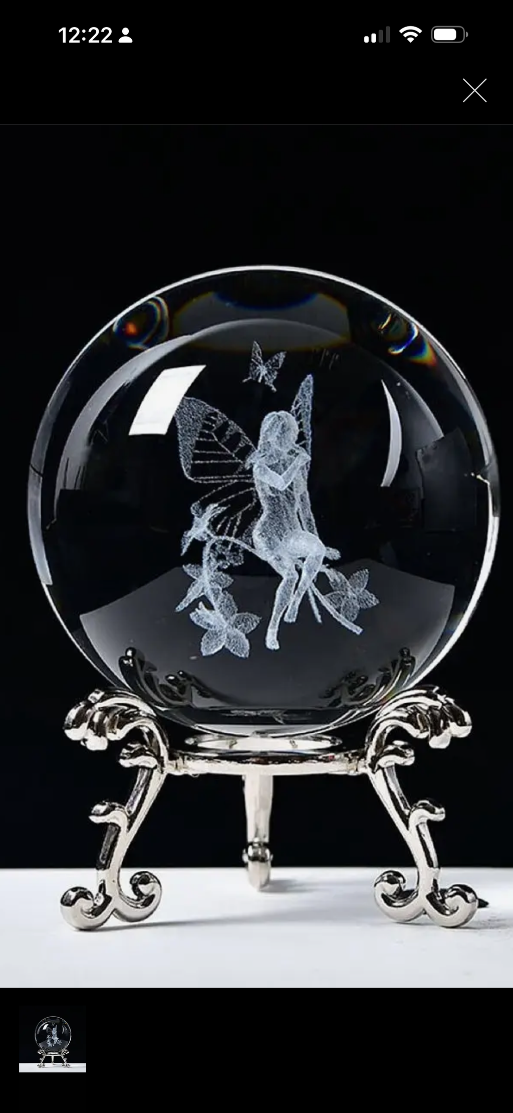 Fairy Crystal Ball with Wooden LED Stand