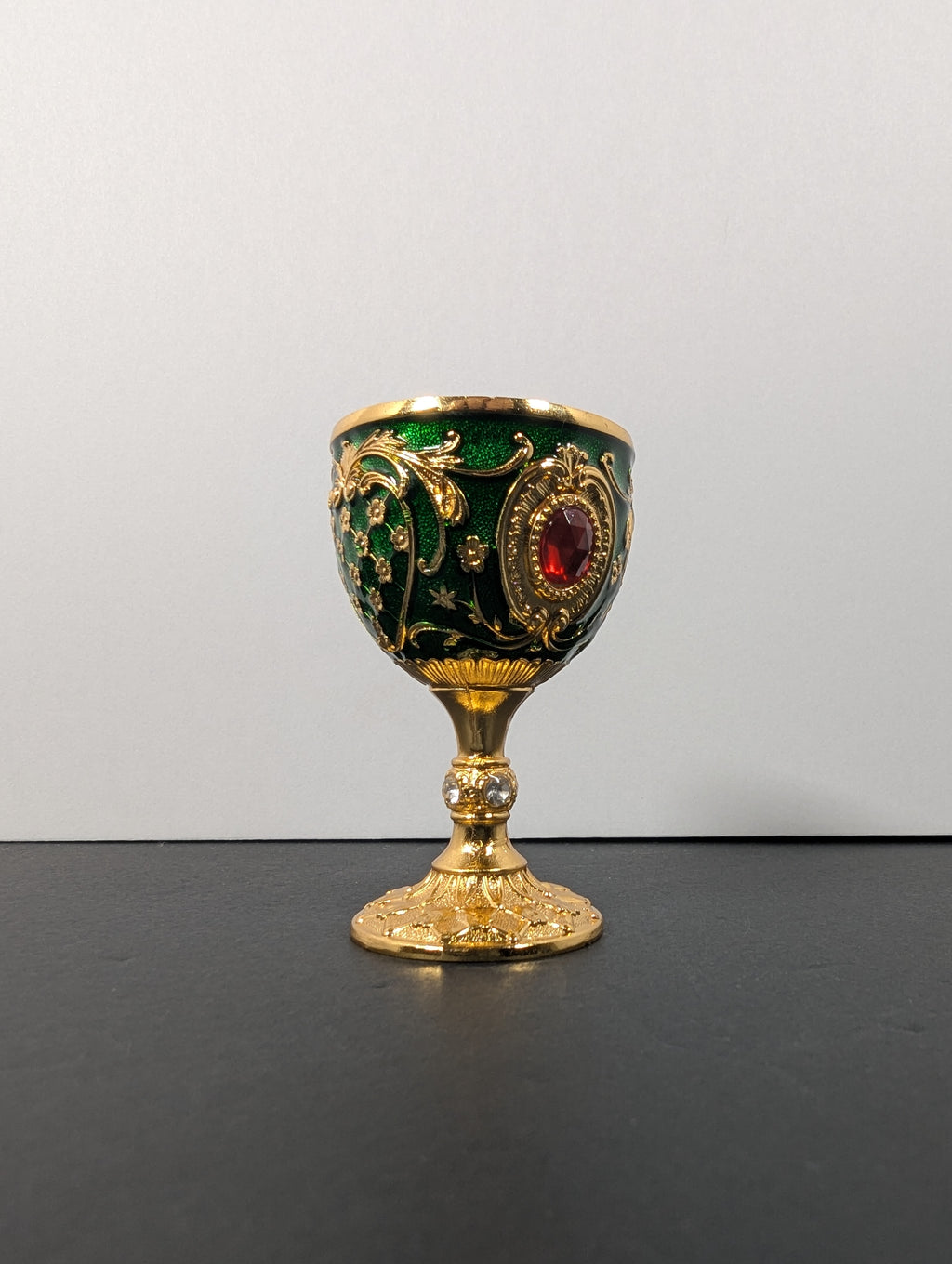 Vintage Embossed Mini Metal Goblet