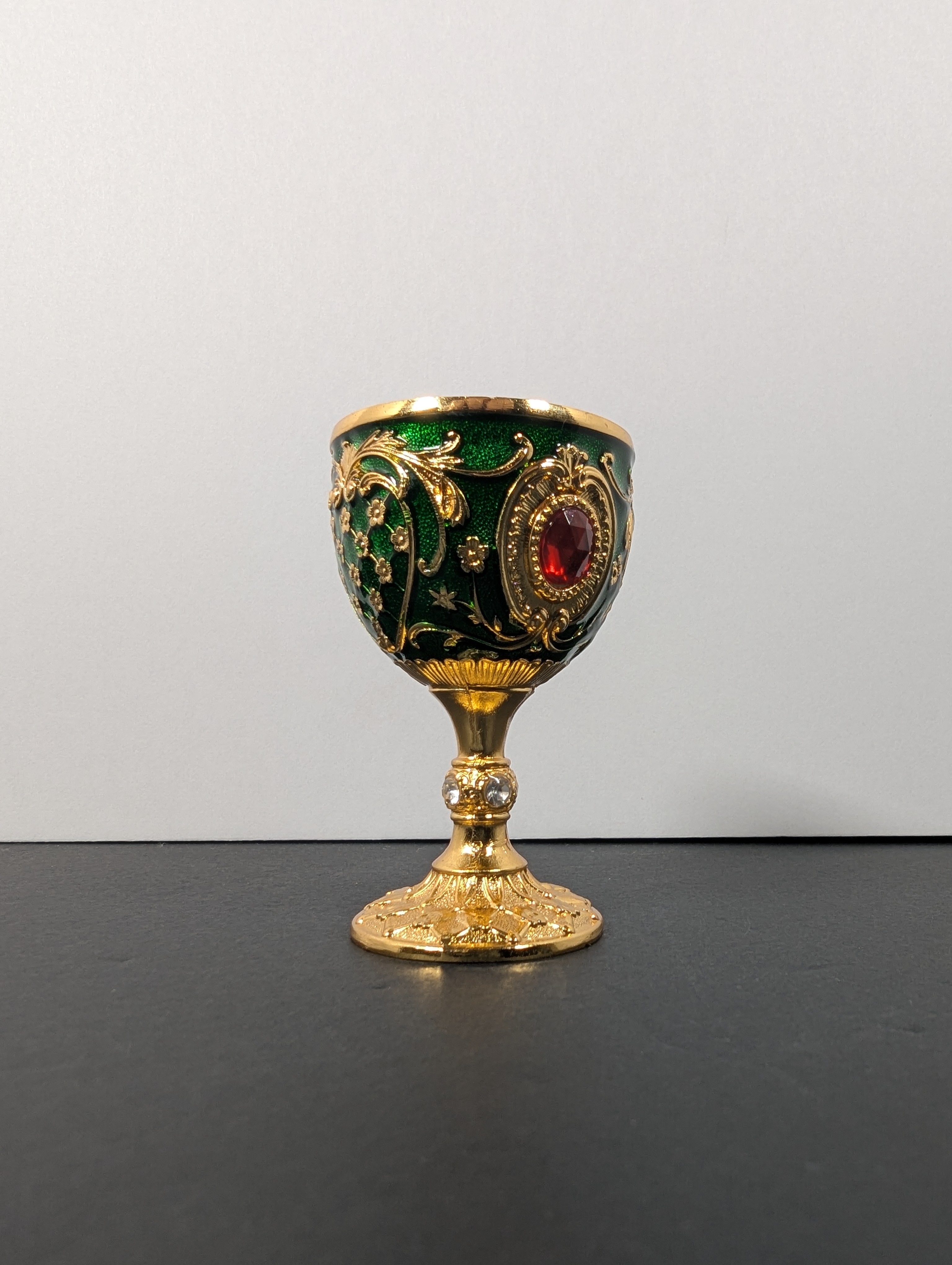 Vintage Embossed Mini Metal Goblet