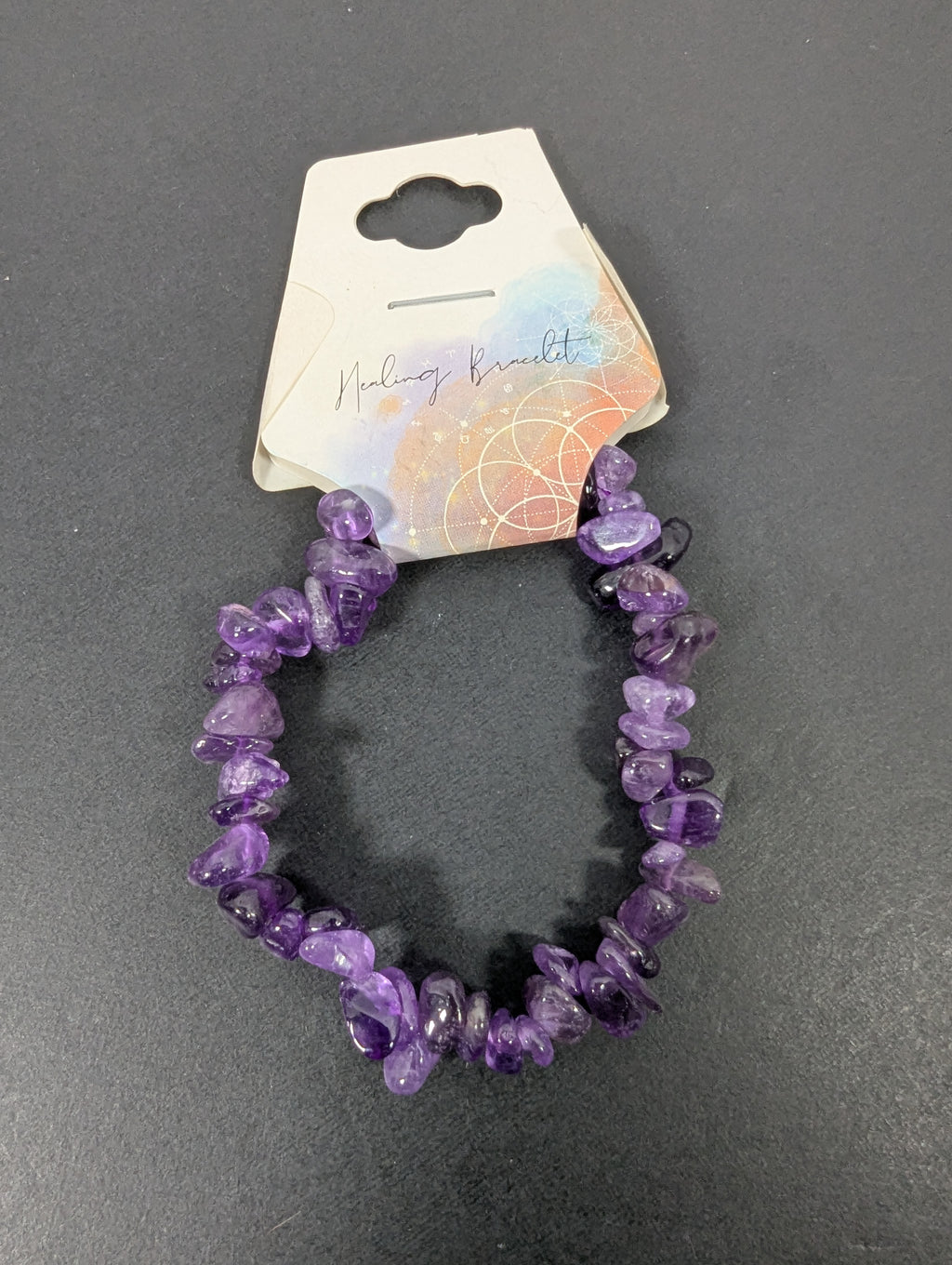 Amethyst Dark Chip Bead Bracelet