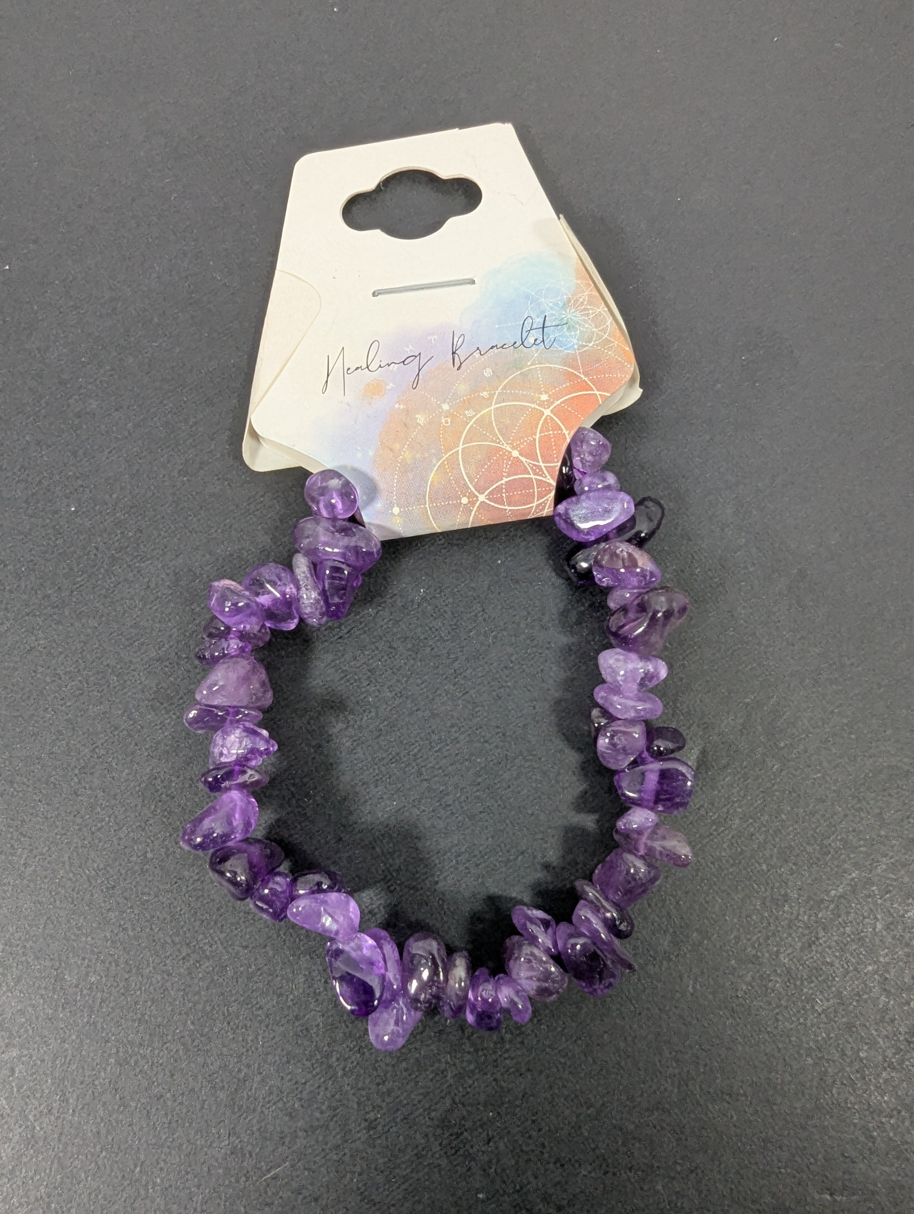 Amethyst Dark Chip Bead Bracelet