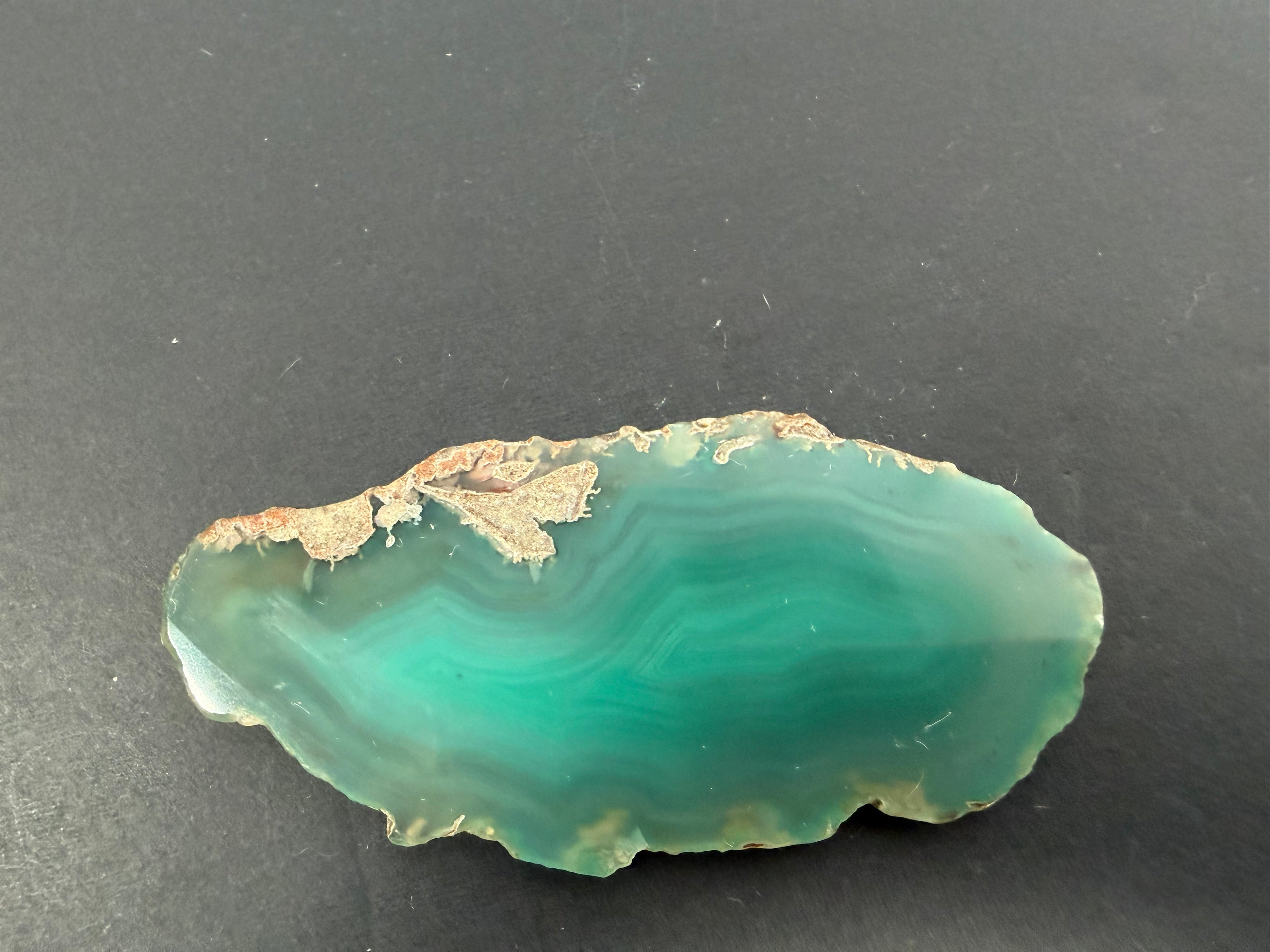 Green Enhanced Agate Slice