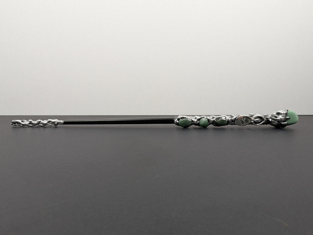 Deluxe Spiral Goddess & Green Aventurine Decorative Wand