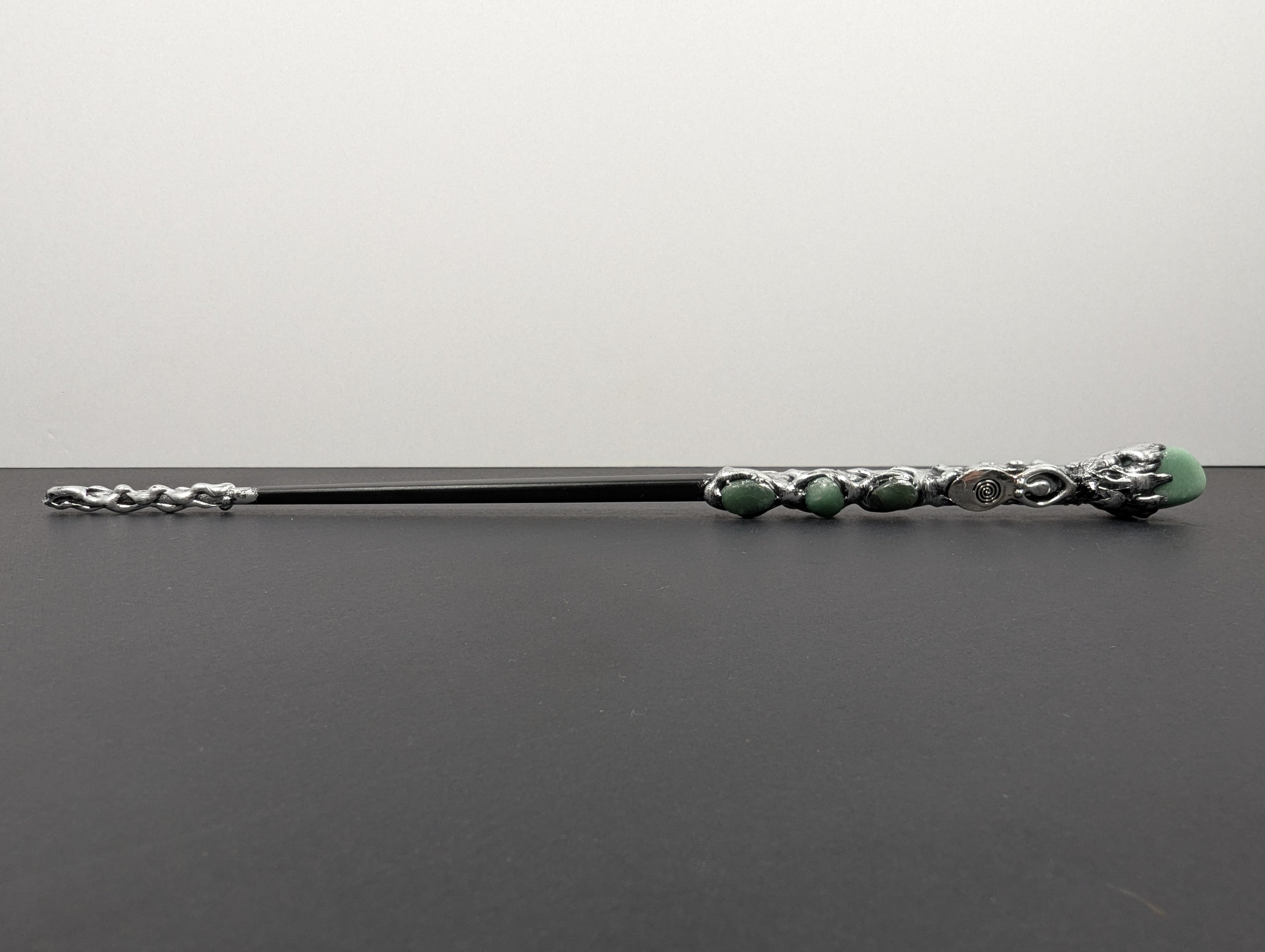 Deluxe Spiral Goddess & Green Aventurine Decorative Wand