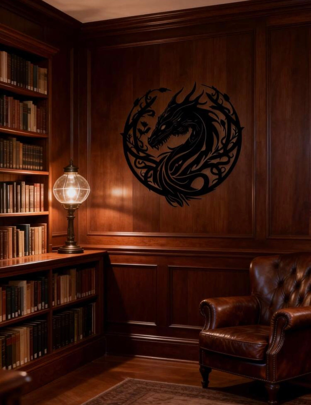 Intricate Dragon Metal Wall Art – 40 cm
