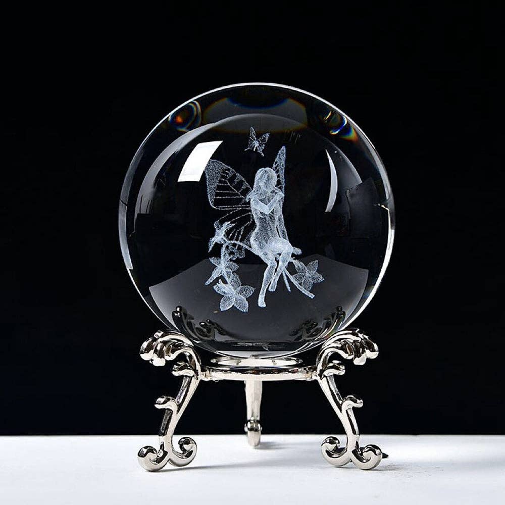 Fairy Crystal Ball with Wooden LED Stand