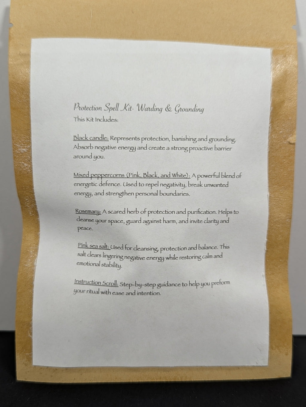 Protection Spell Incantation Kit