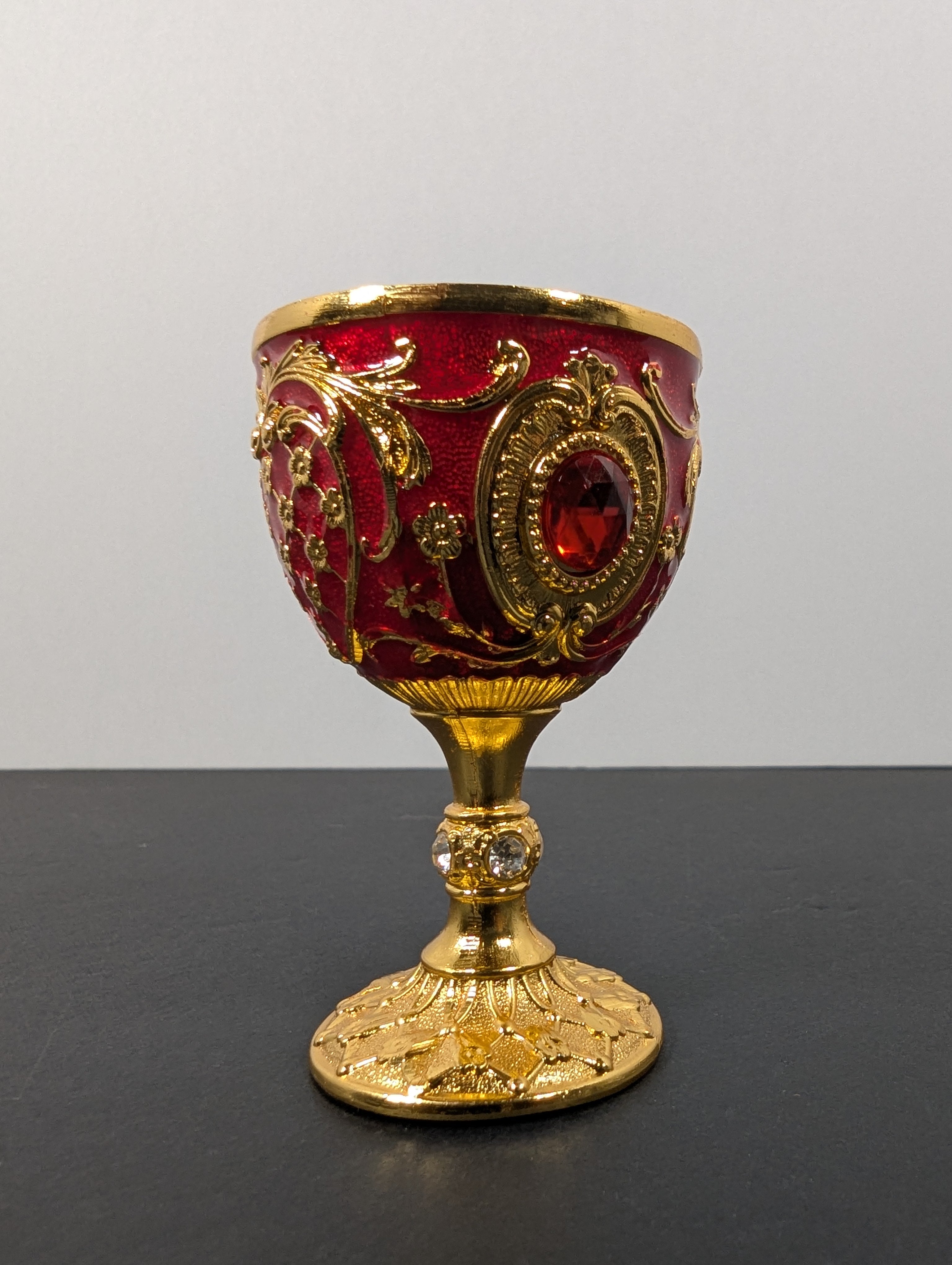 Vintage Embossed Mini Metal Goblet
