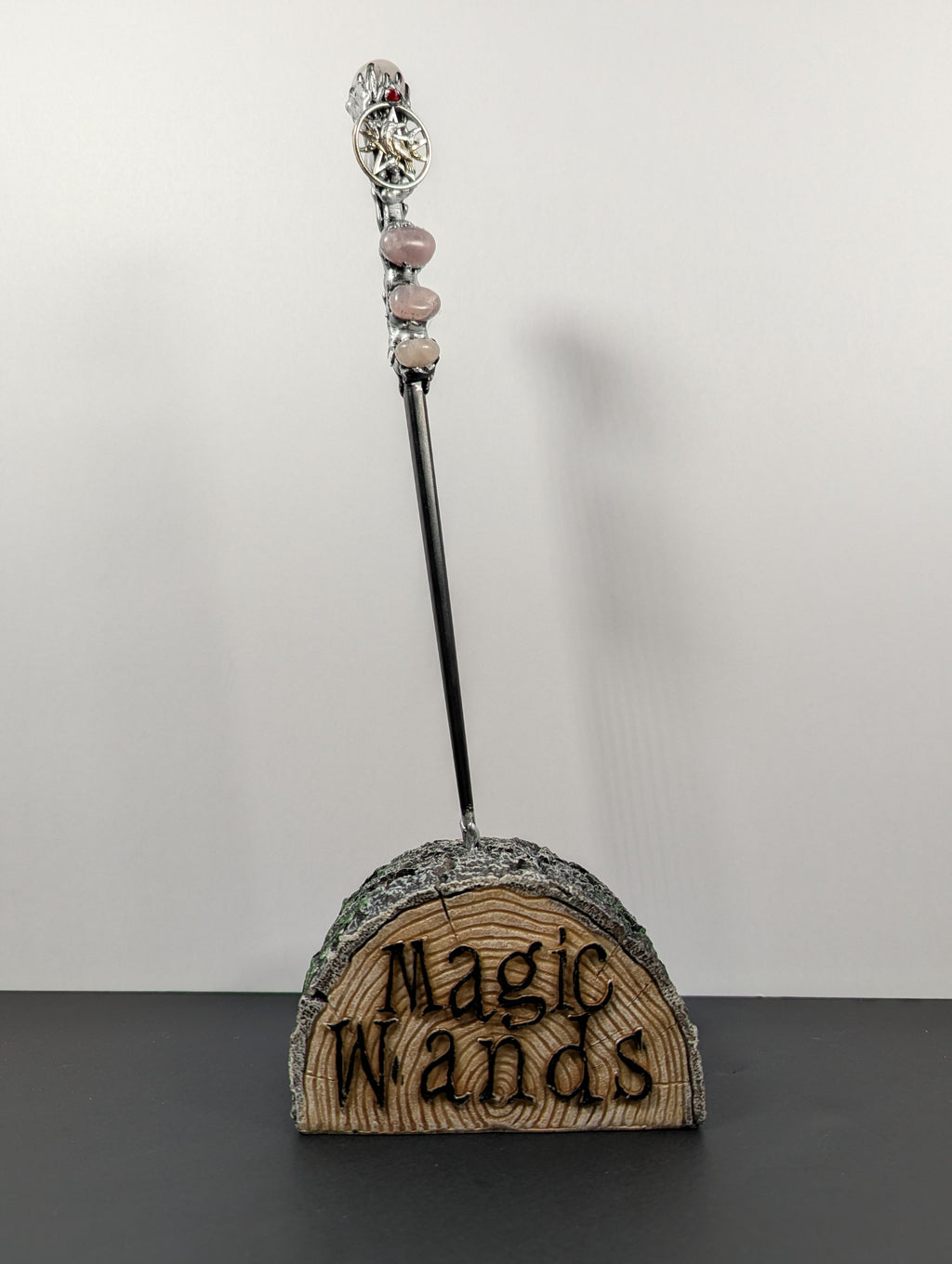 Deluxe Raven & Rose Quartz Decorative Wand