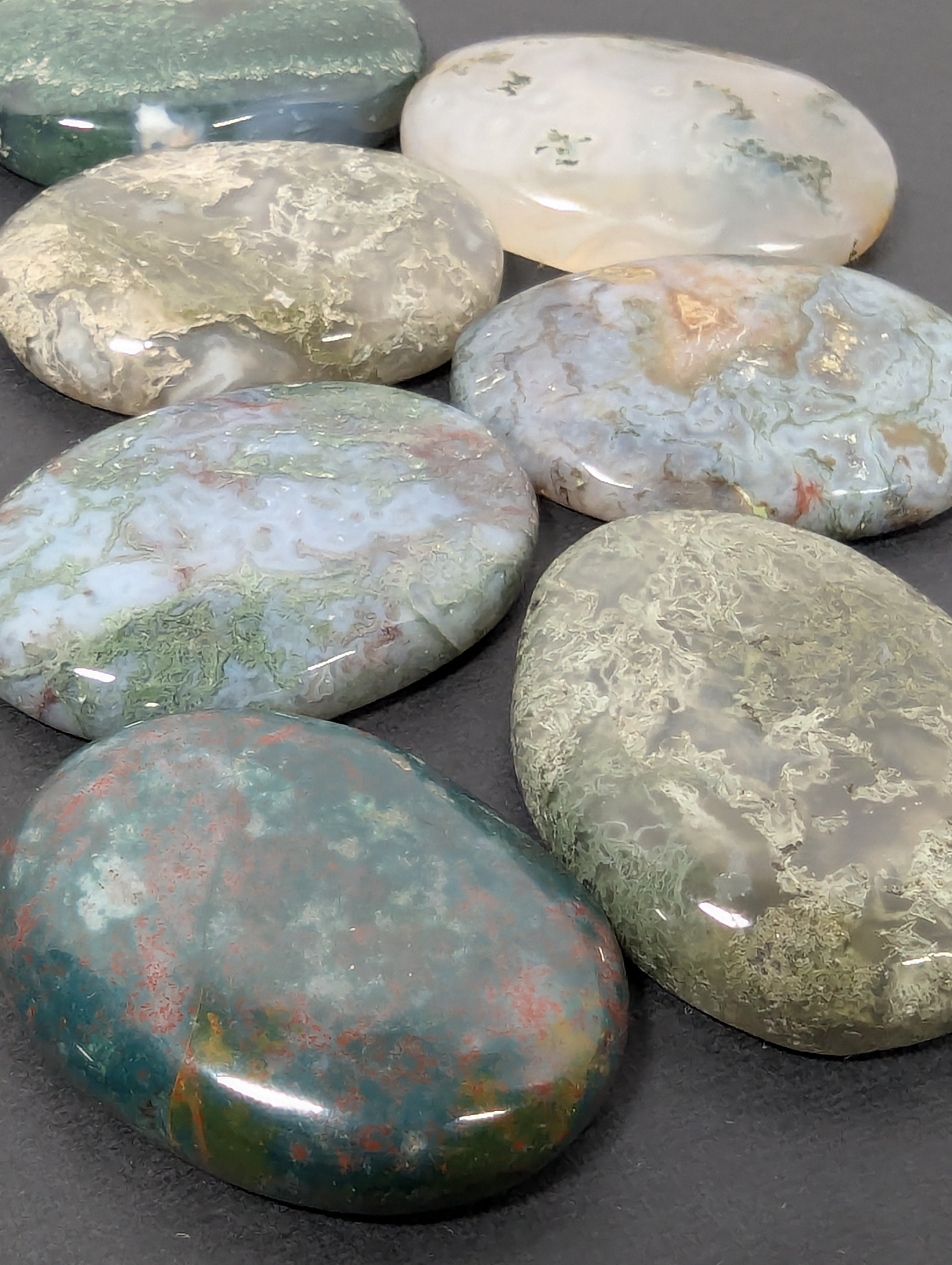 Green Tree Agate Worry Stone