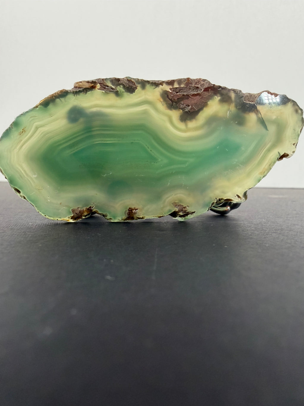 Green Enhanced Agate Slice