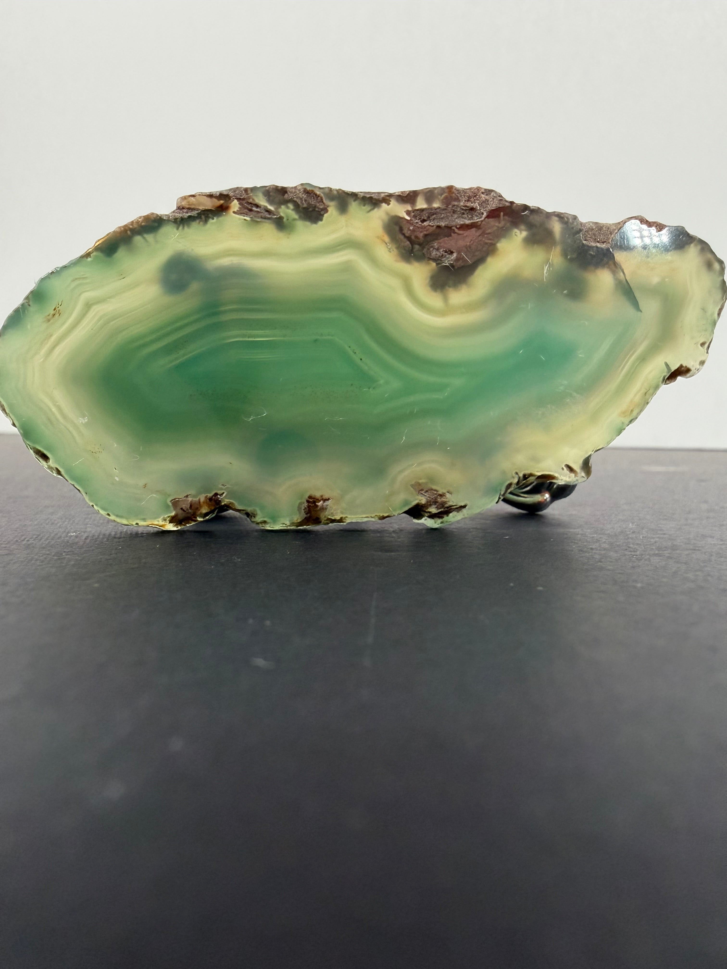 Green Enhanced Agate Slice