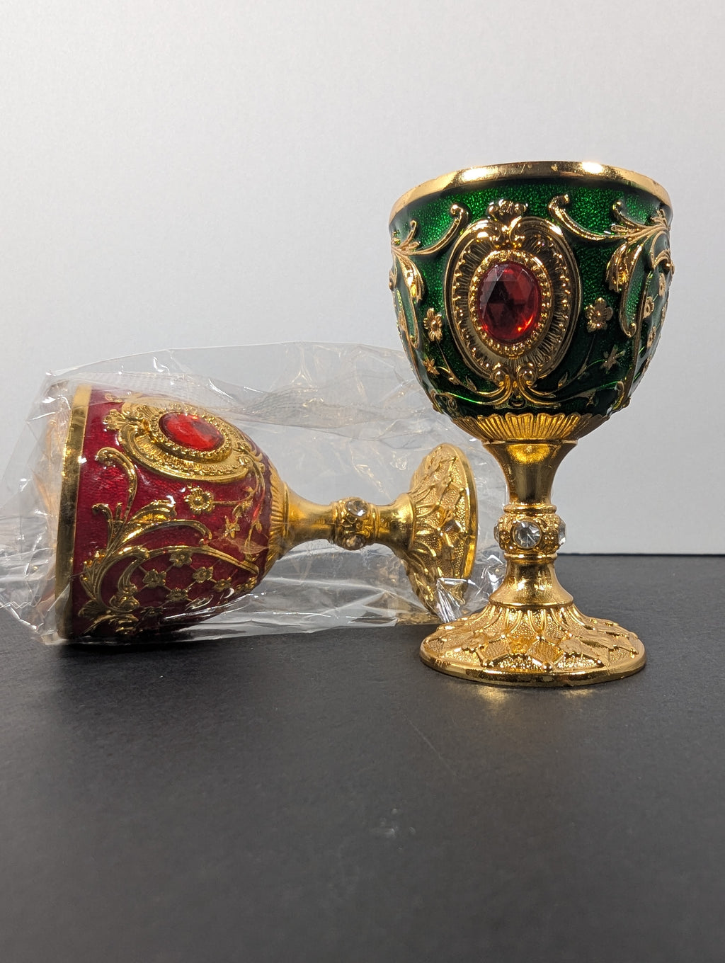 Vintage Embossed Mini Metal Goblet