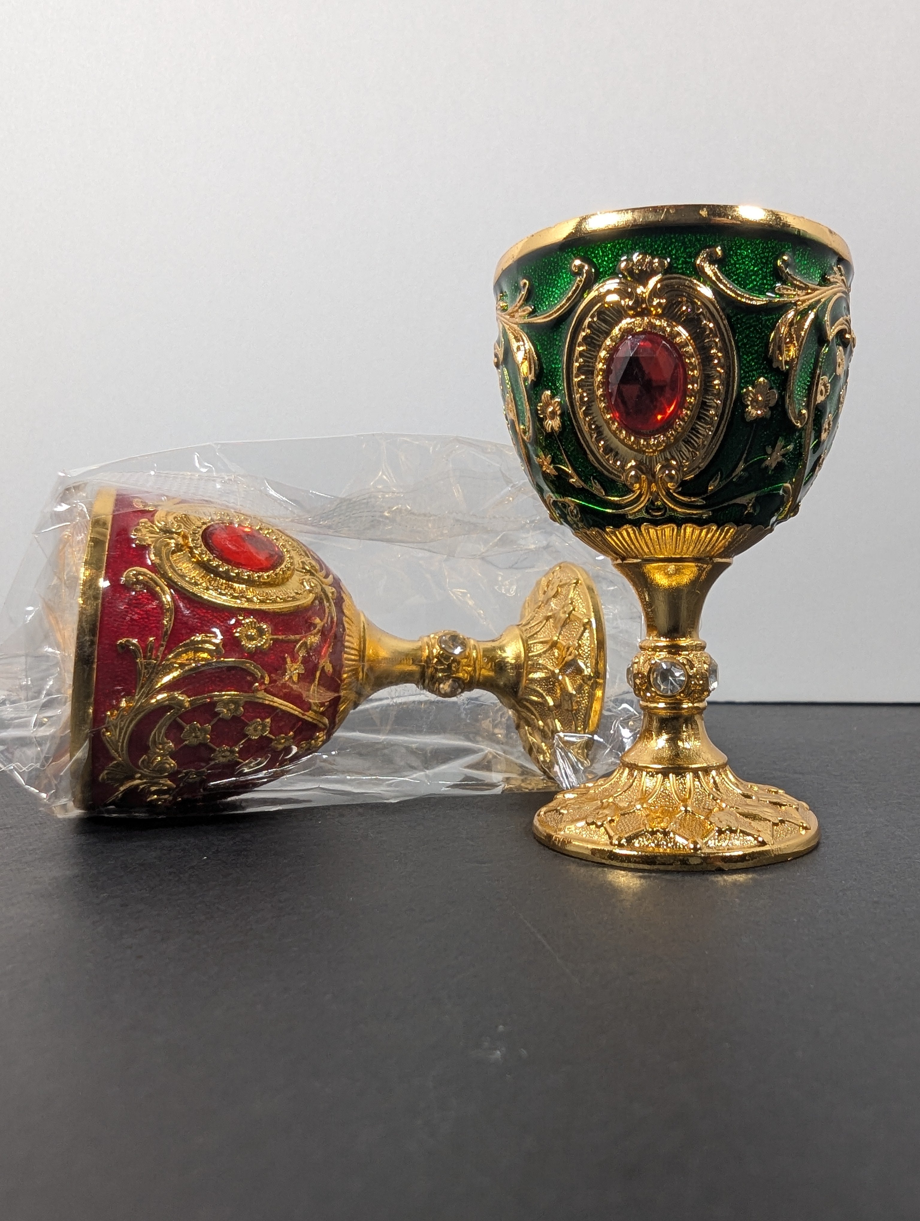 Vintage Embossed Mini Metal Goblet