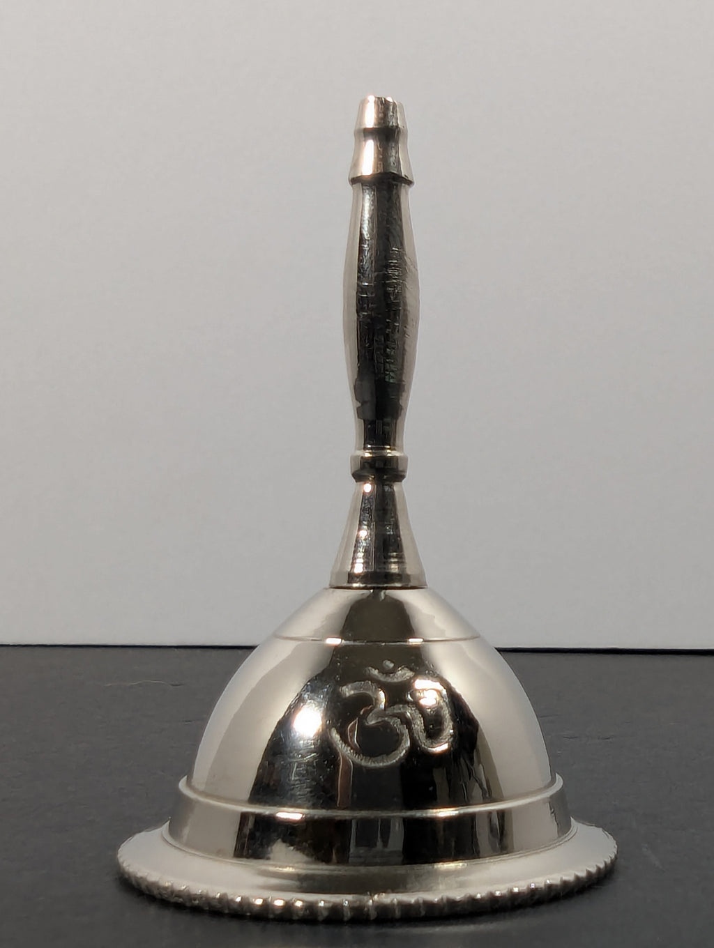 Silver OM Altar Bell – Witchy Ritual Bell