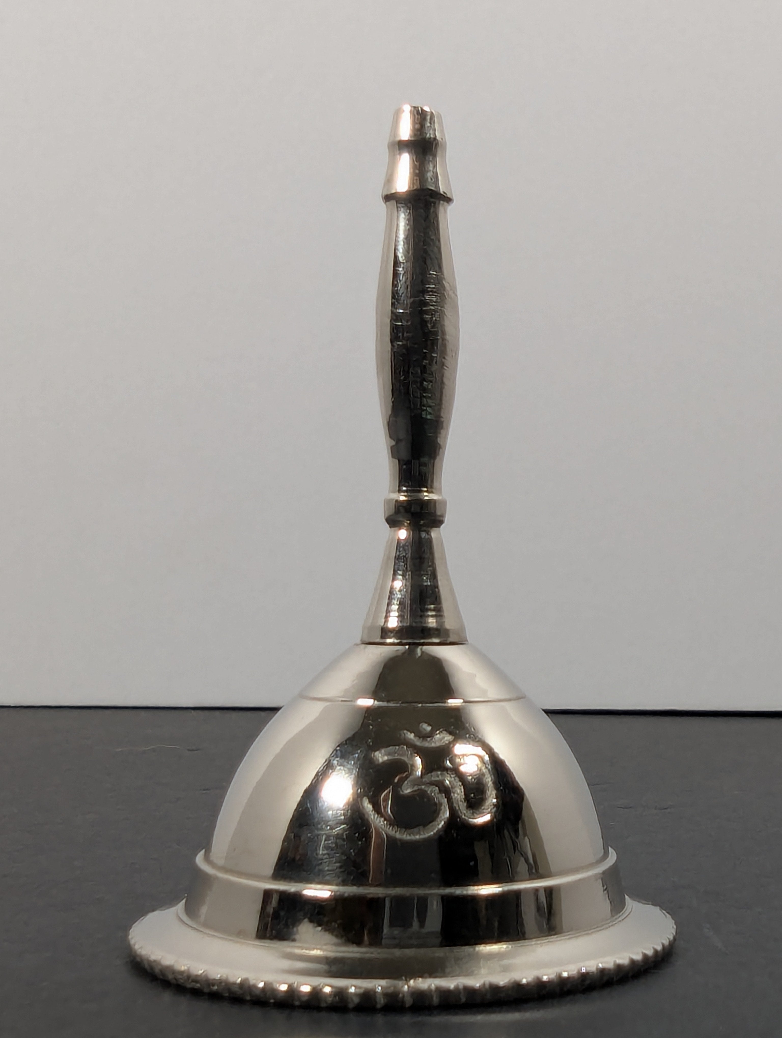 Silver OM Altar Bell – Witchy Ritual Bell