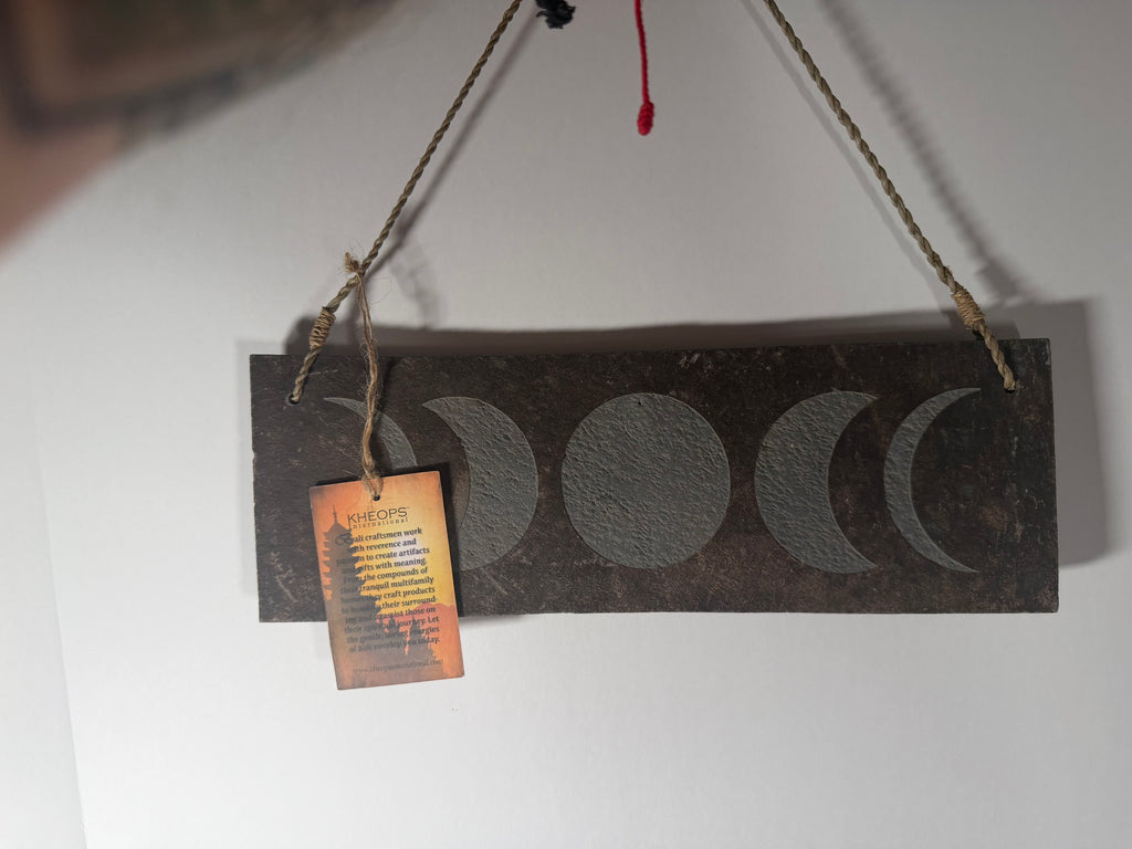 Natural Stone Triple Moon Phases Wall Hanging – 12”