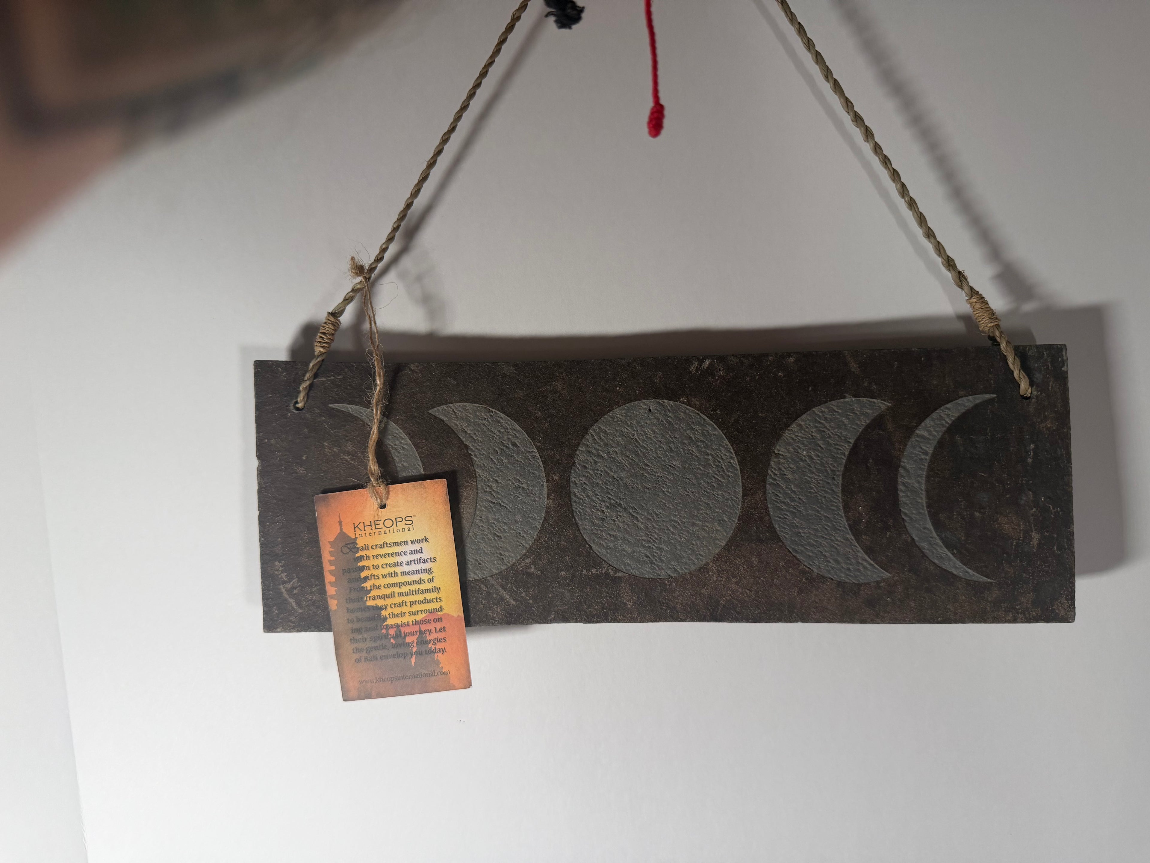 Natural Stone Triple Moon Phases Wall Hanging – 12”
