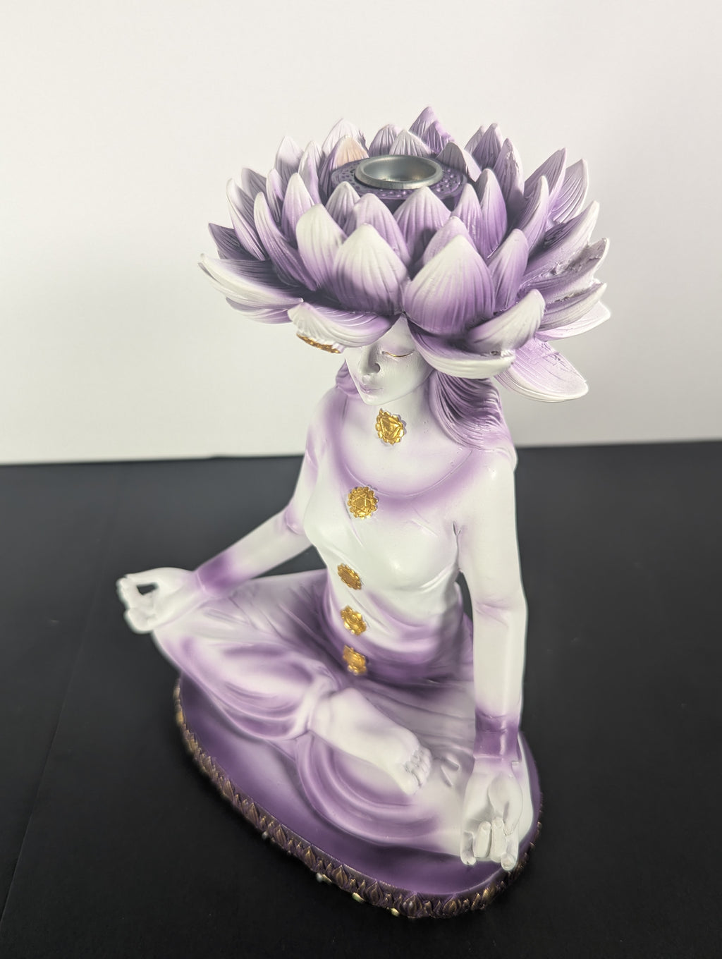 Lotus Chakra Goddess Backflow Incense Holder 9”