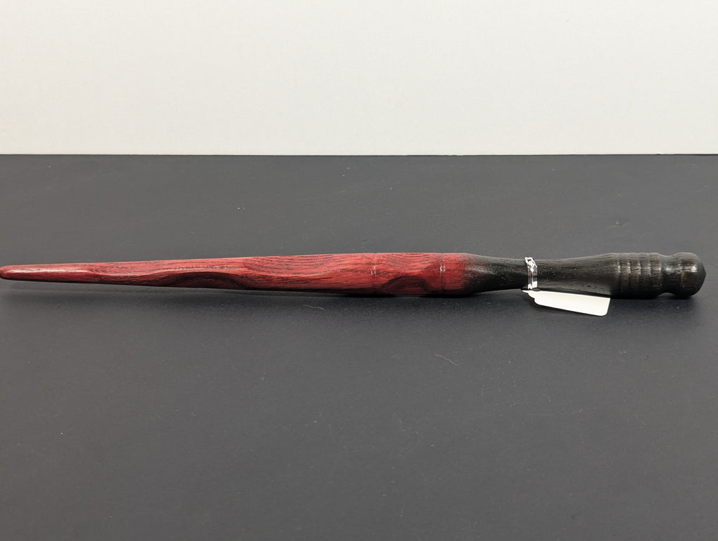 Crimson Ember Red Oak Handcrafted Decorative Wand
