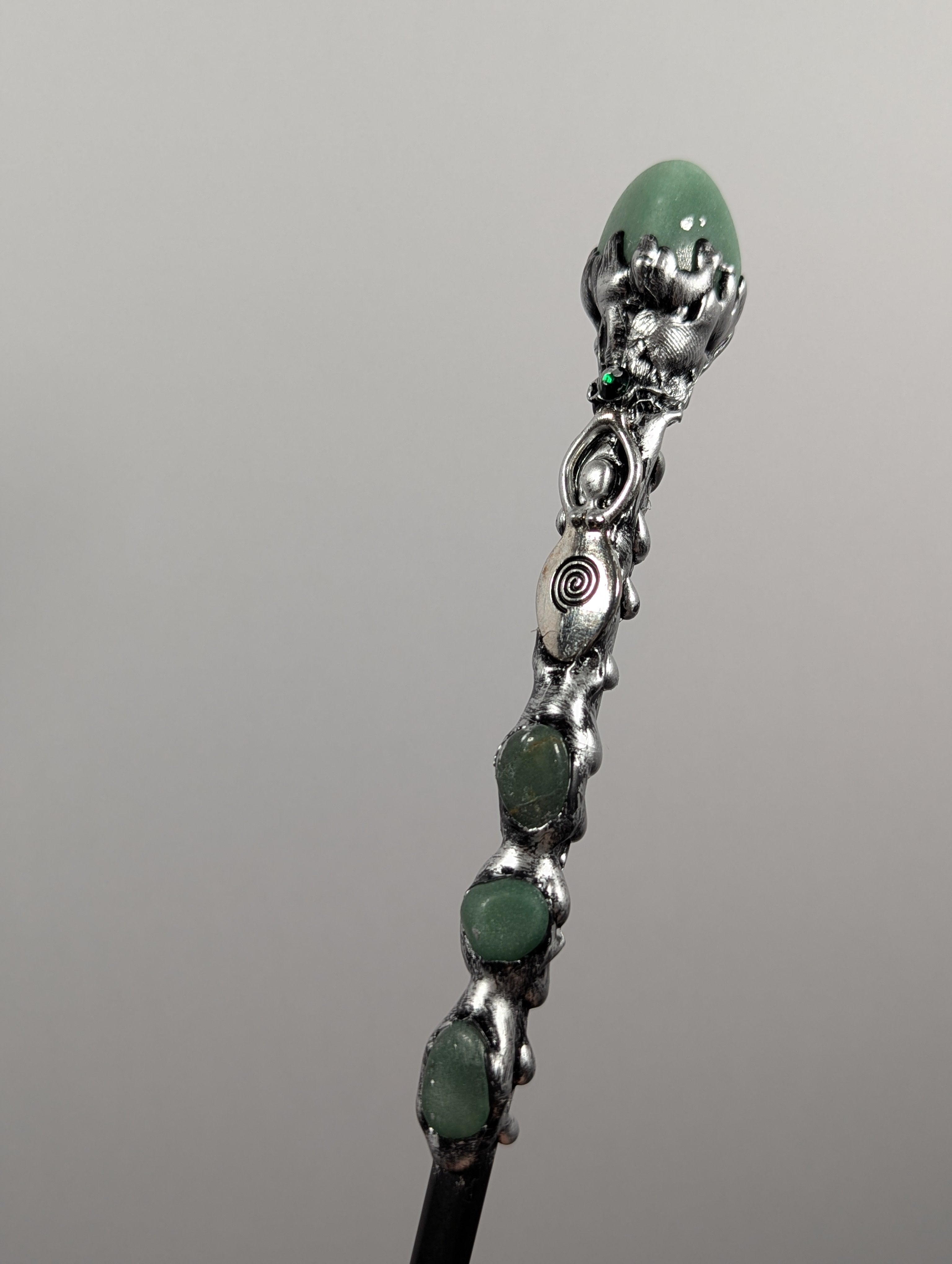 Deluxe Spiral Goddess & Green Aventurine Decorative Wand