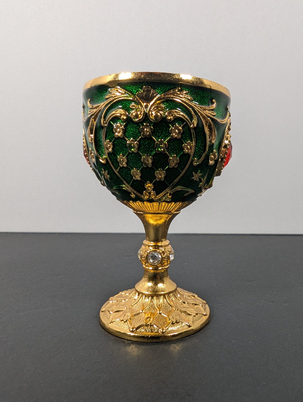Vintage Embossed Mini Metal Goblet