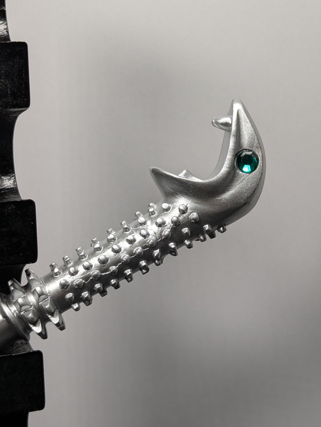 High-Grade Carbon Steel Wizard-Inspired Wand – Silver Crescent Design