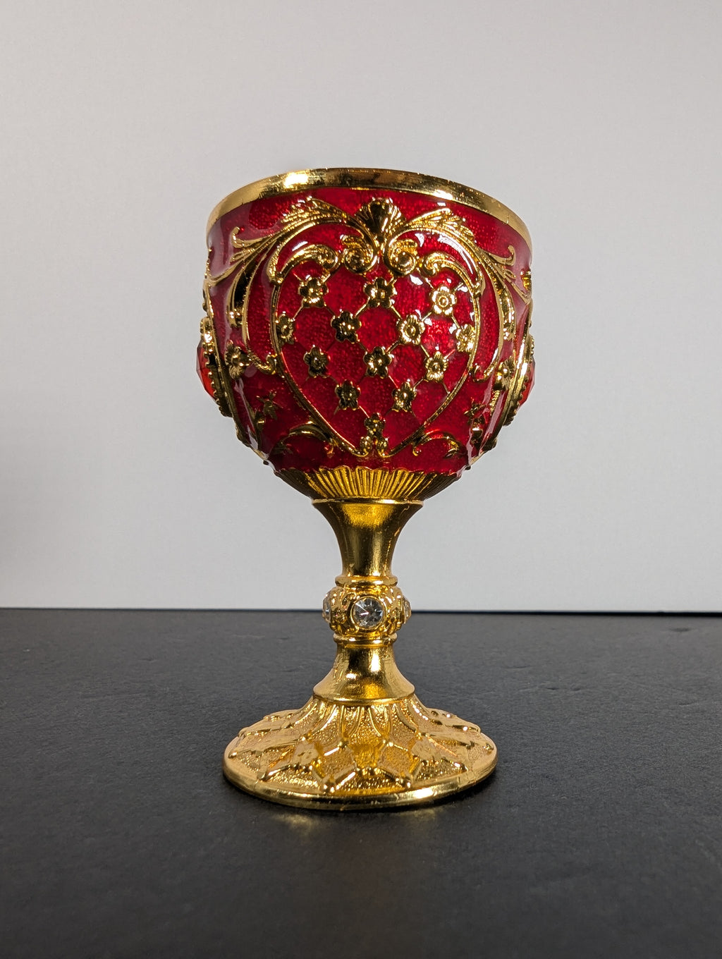 Vintage Embossed Mini Metal Goblet