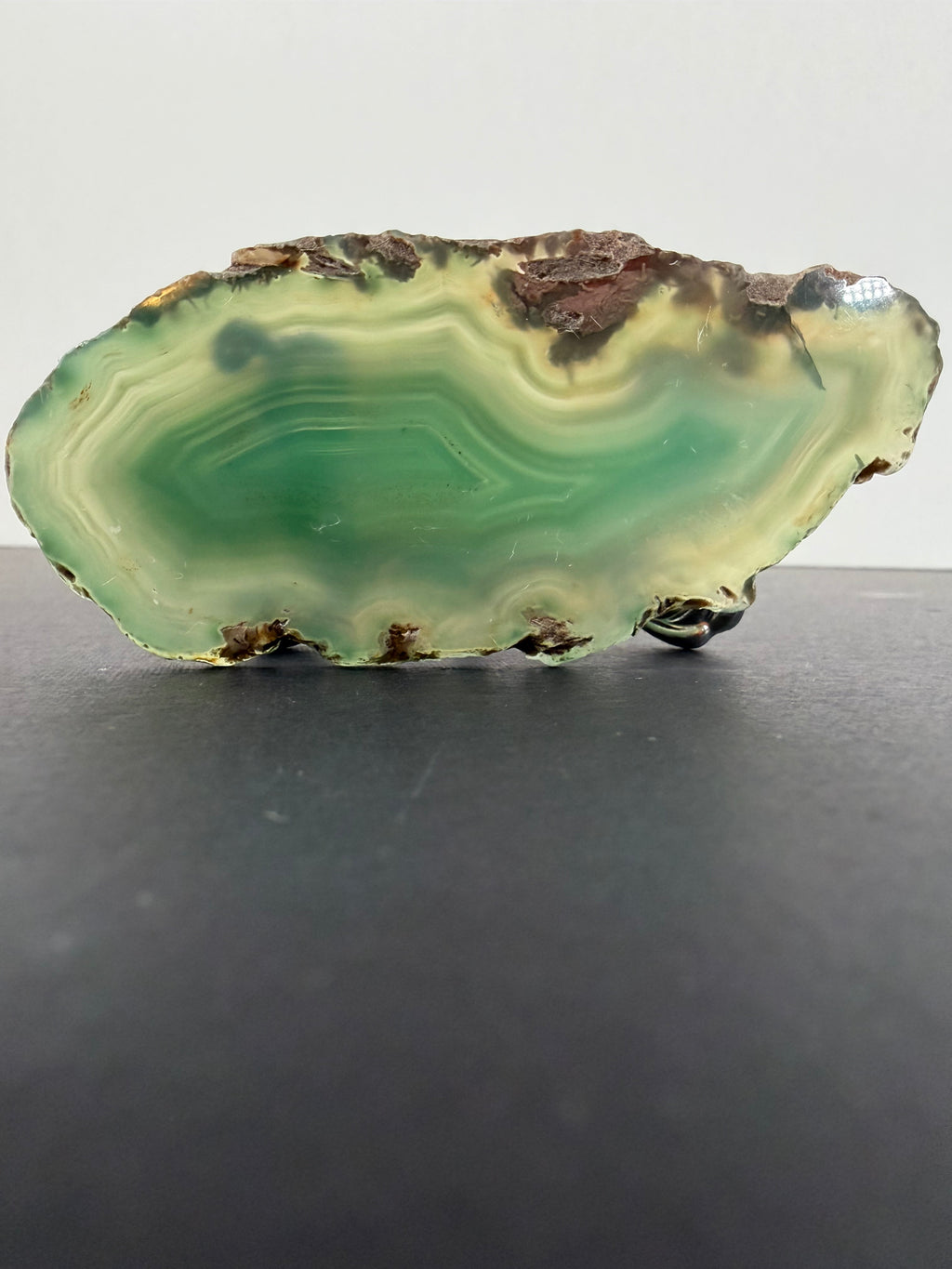 Green Enhanced Agate Slice