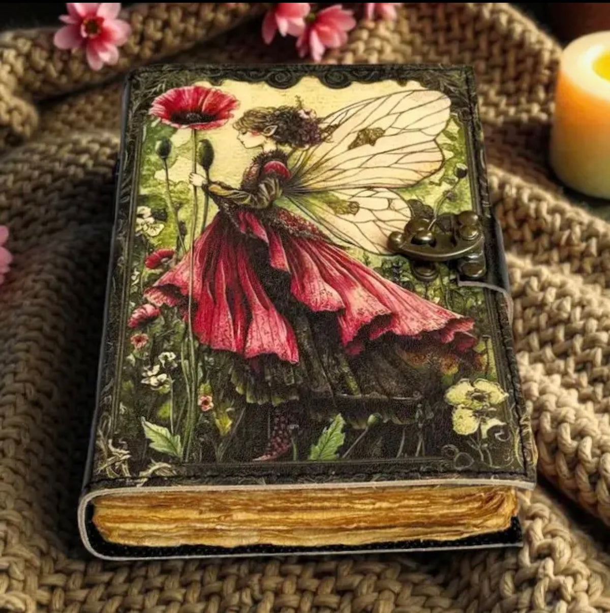 Enchanted Fairy Leather Grimoire – Handmade 200 Page Journal