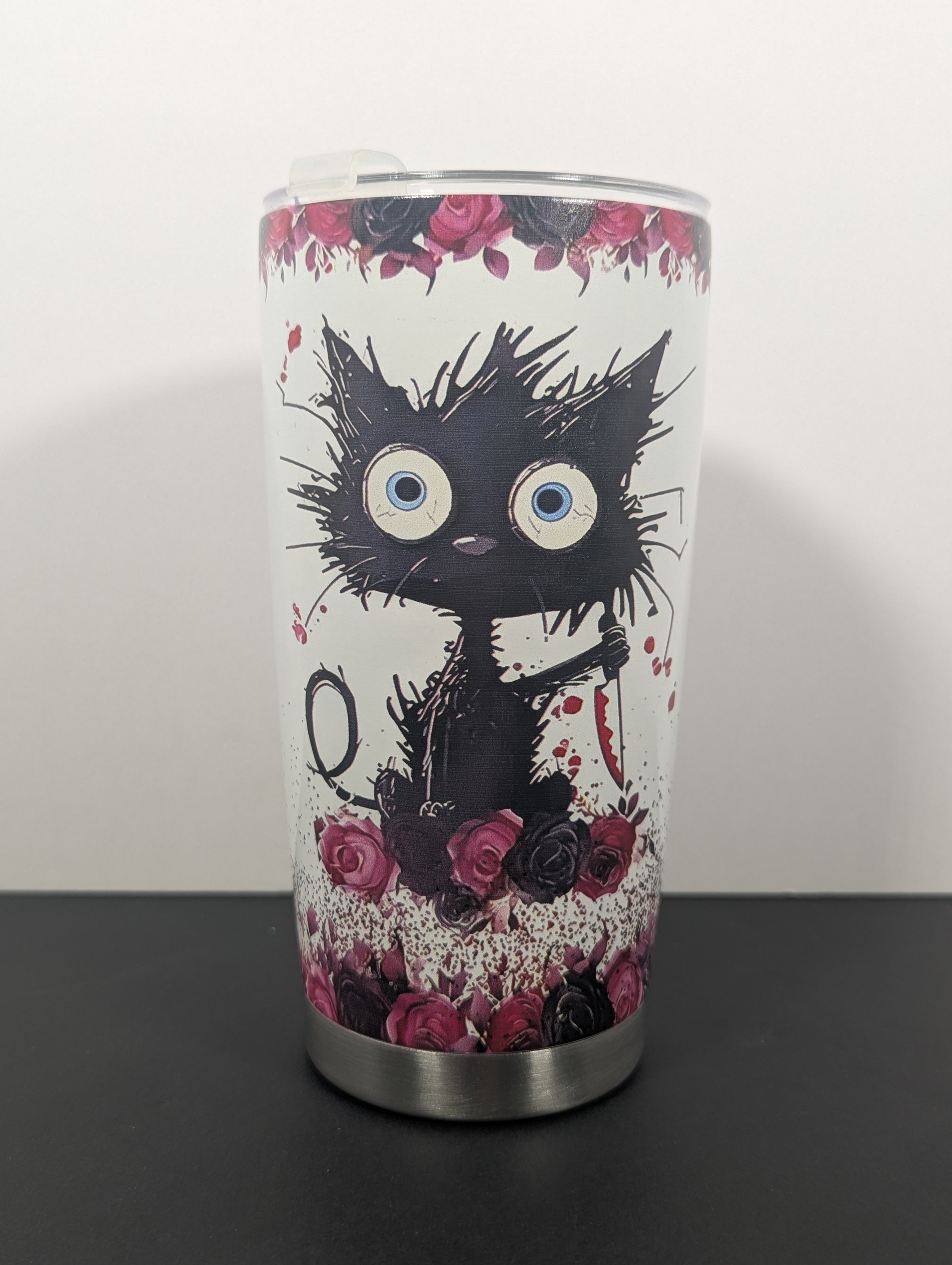 I Will Put You in the Trunk” Black Cat Travel Tumbler