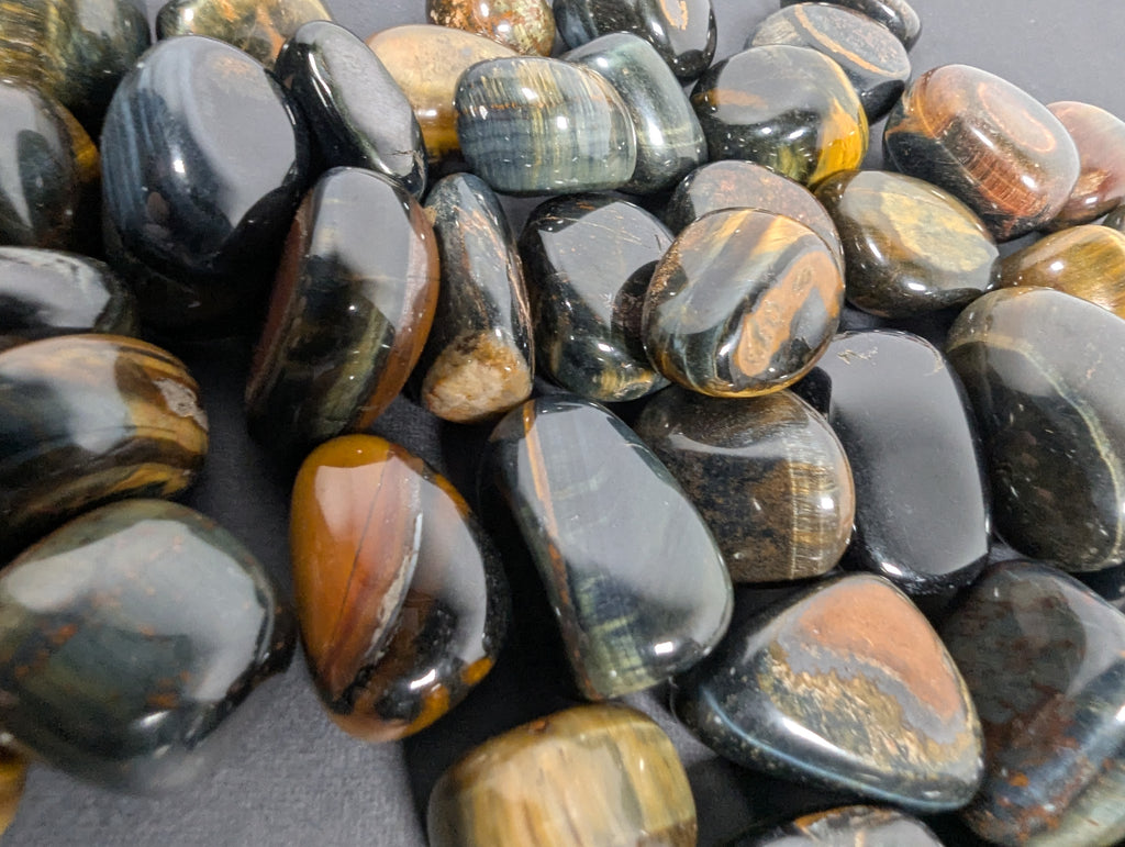 Blue and Gold Tiger Eye Tumbled Stone