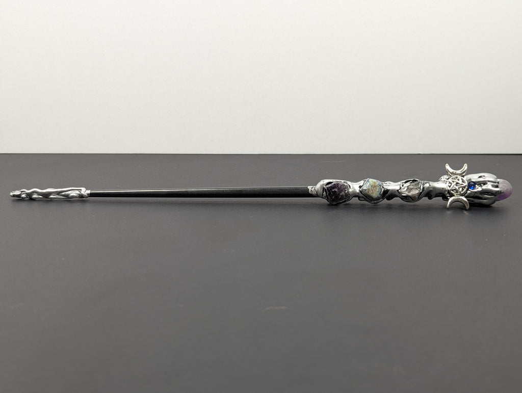 Deluxe Triple Moon & Amethyst Decorative Wand