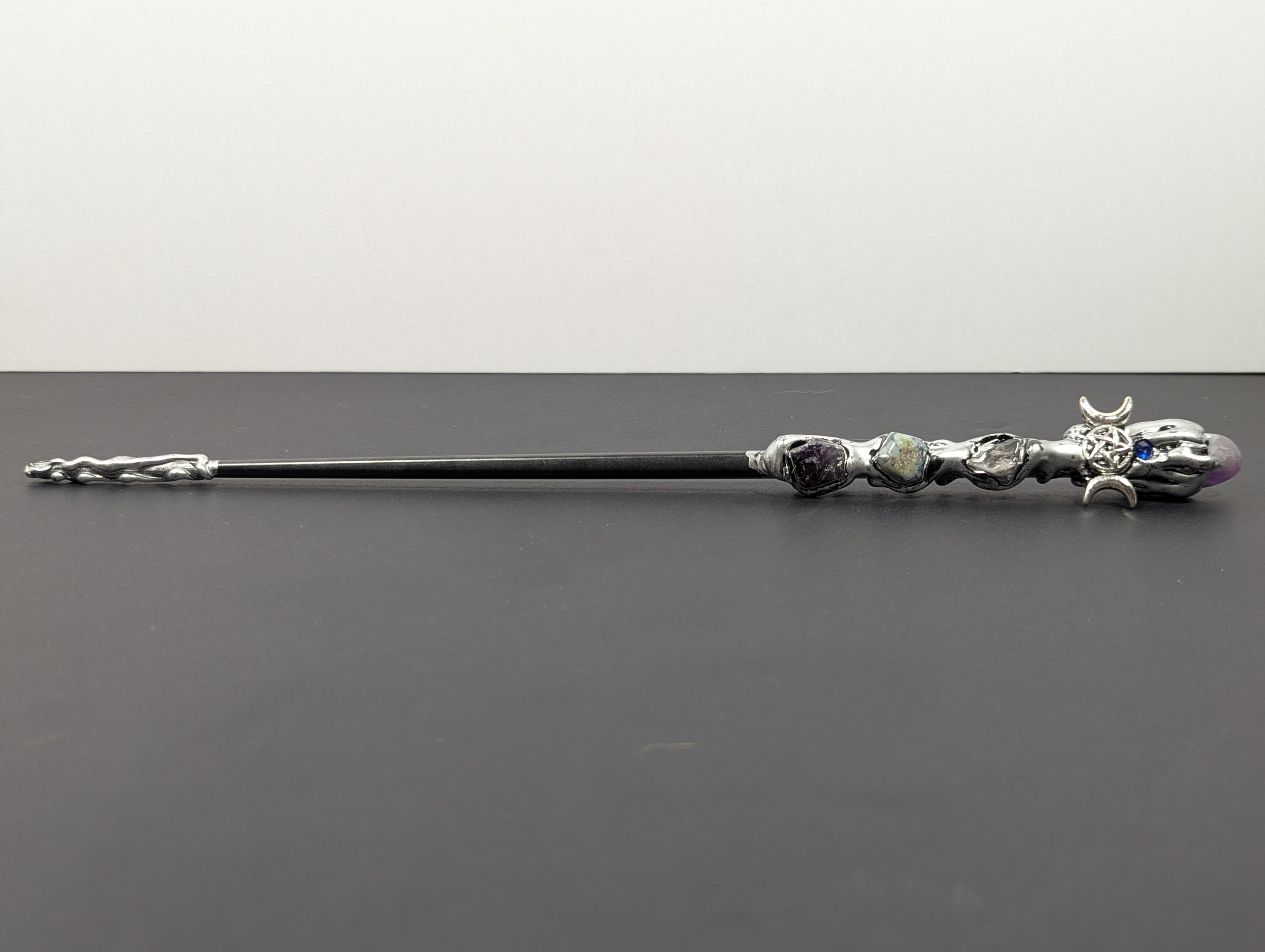 Deluxe Triple Moon & Amethyst Decorative Wand
