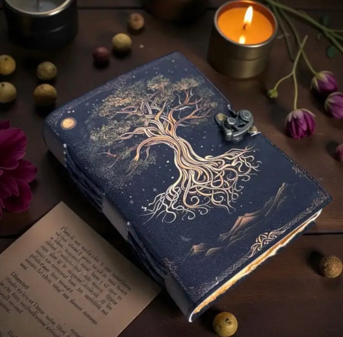 Tree of Life Genuine Leather Grimoire Journal – 200 Pages