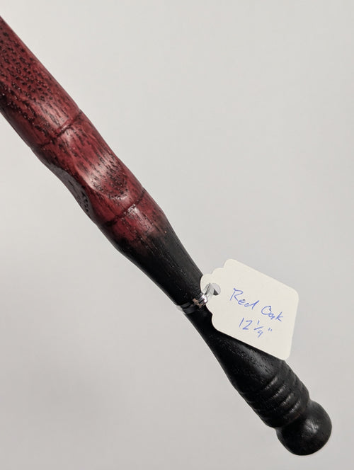 Crimson Ember Red Oak Handcrafted Decorative Wand