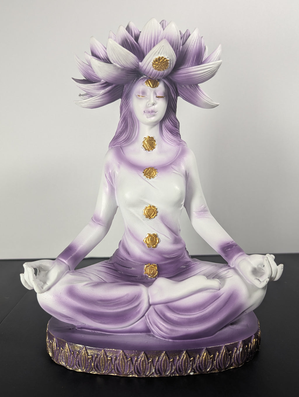 Lotus Chakra Goddess Backflow Incense Holder 9”