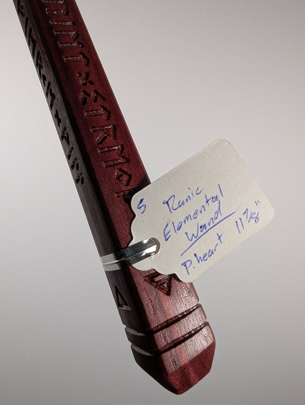 Runic Elemental Purpleheart Handcrafted Decorative Wand