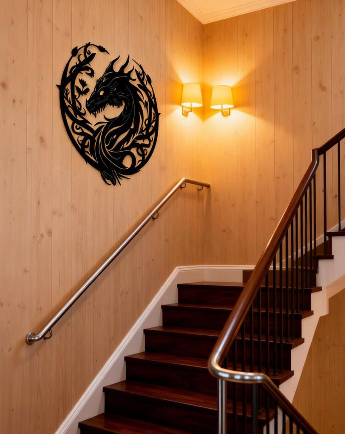 Intricate Dragon Metal Wall Art – 40 cm