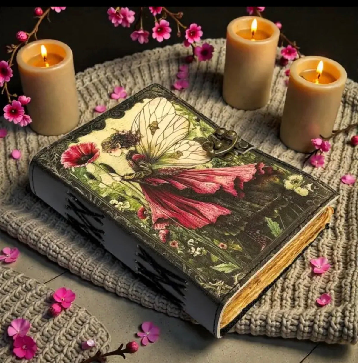 Enchanted Fairy Leather Grimoire – Handmade 200 Page Journal
