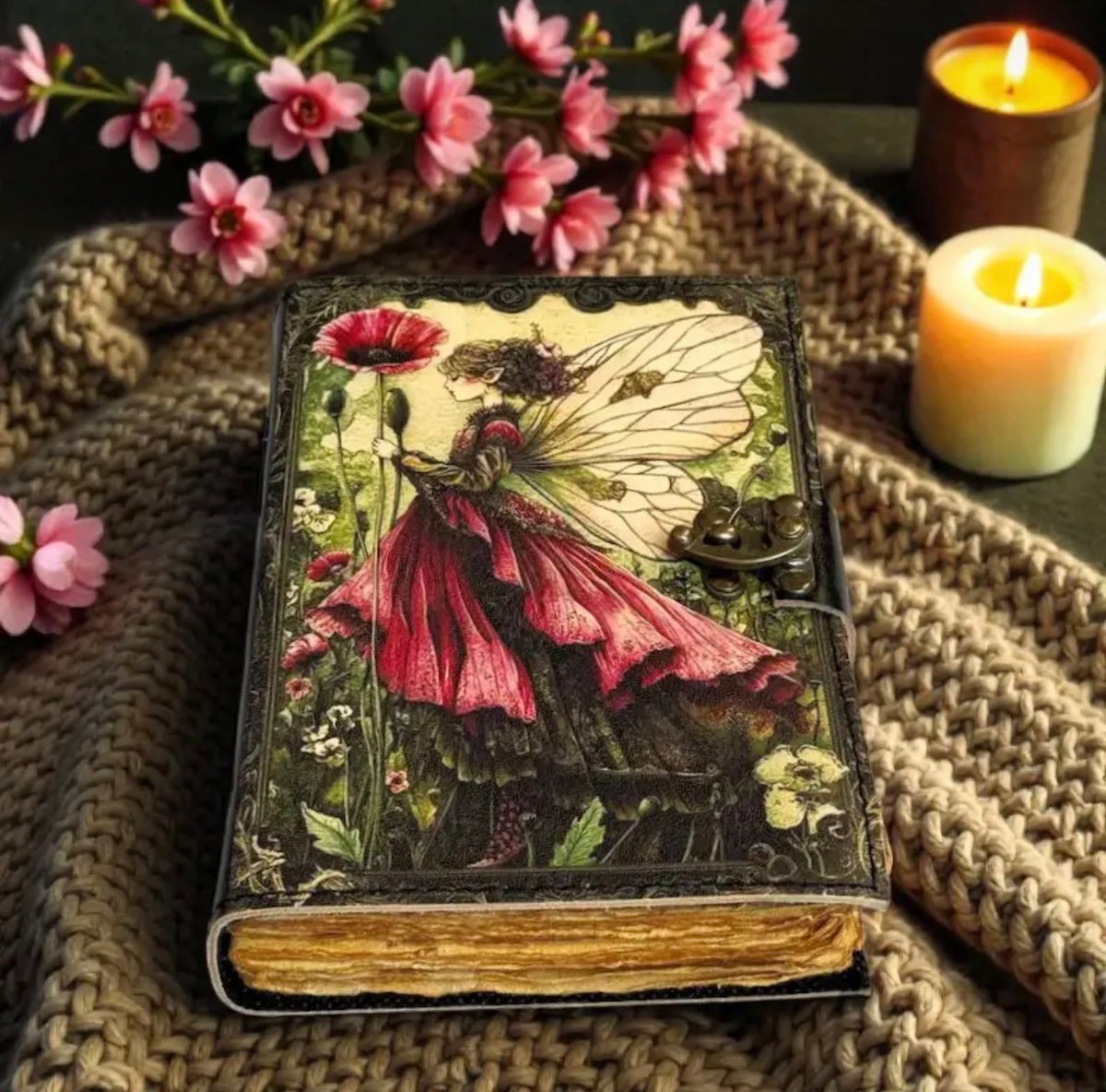 Enchanted Fairy Leather Grimoire – Handmade 200 Page Journal
